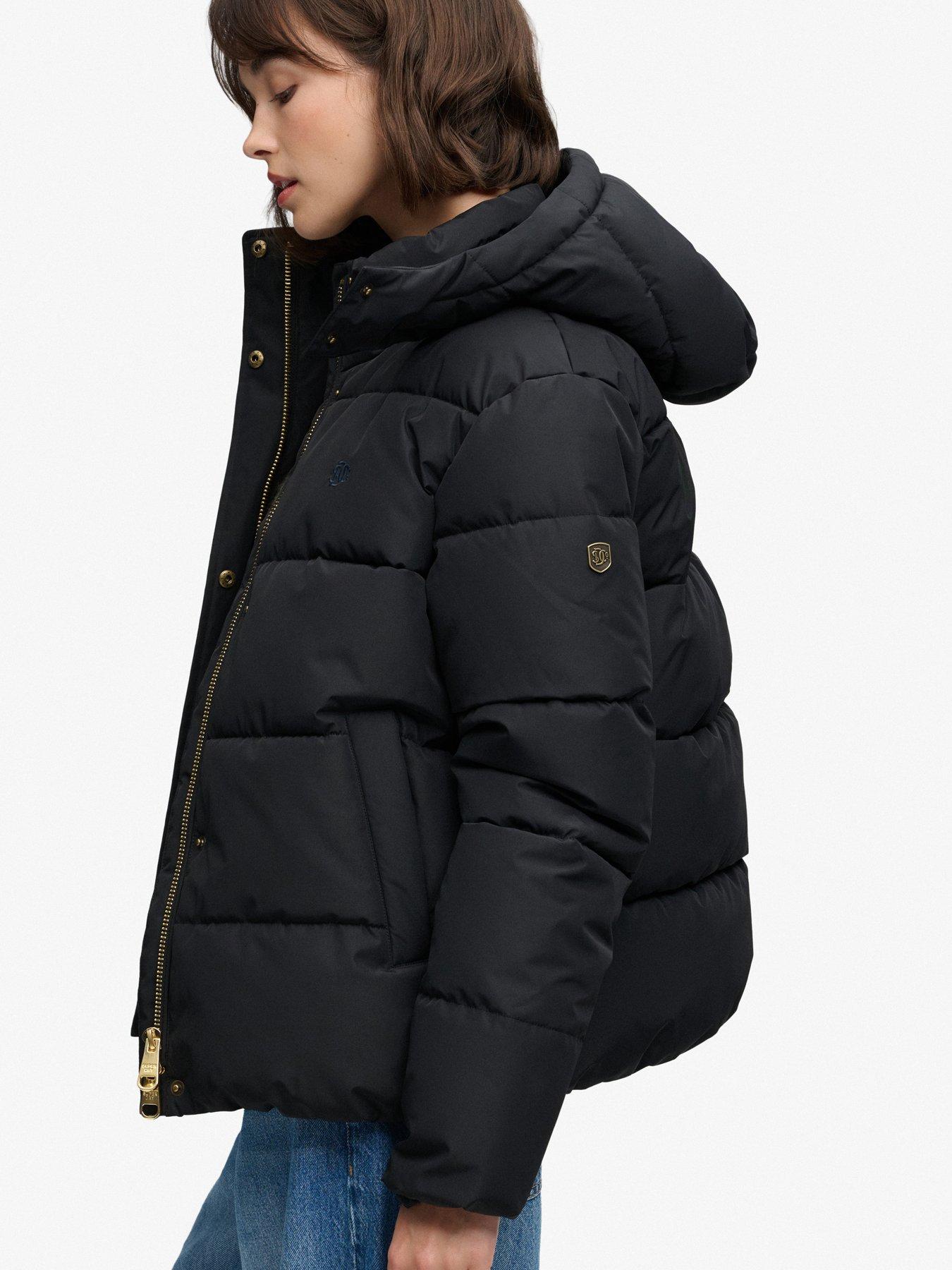 Image 4 of 7 of Superdry Superdry Premium Hood Puffer Jacket - Black