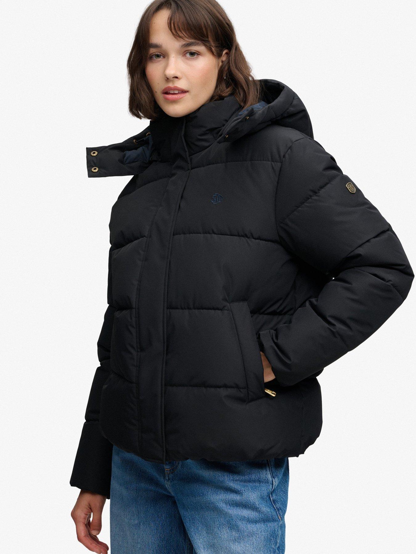 Image 5 of 7 of Superdry Superdry Premium Hood Puffer Jacket - Black