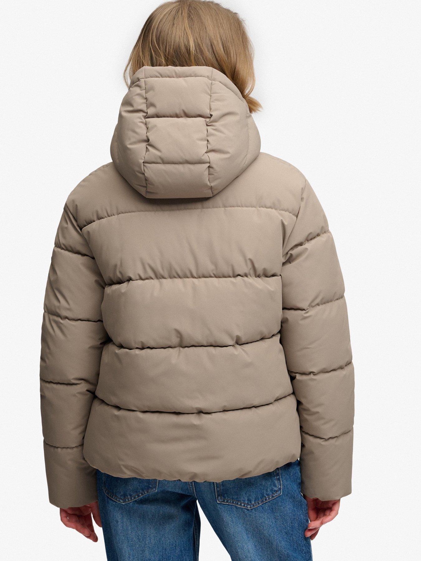 Image 2 of 7 of Superdry Superdry Premium Hood Puffer Jacket - Brown