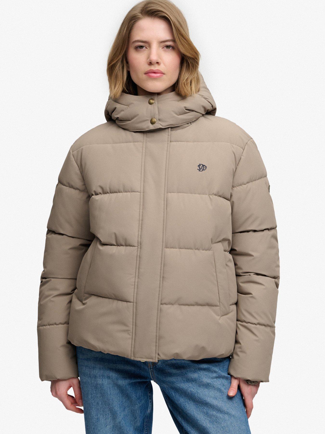 Image 5 of 7 of Superdry Superdry Premium Hood Puffer Jacket - Brown