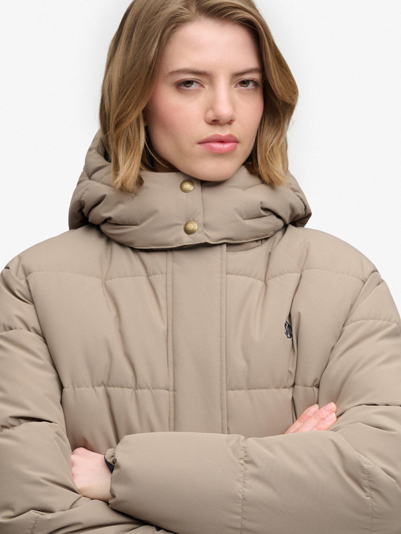 Image 6 of 7 of Superdry Superdry Premium Hood Puffer Jacket - Brown