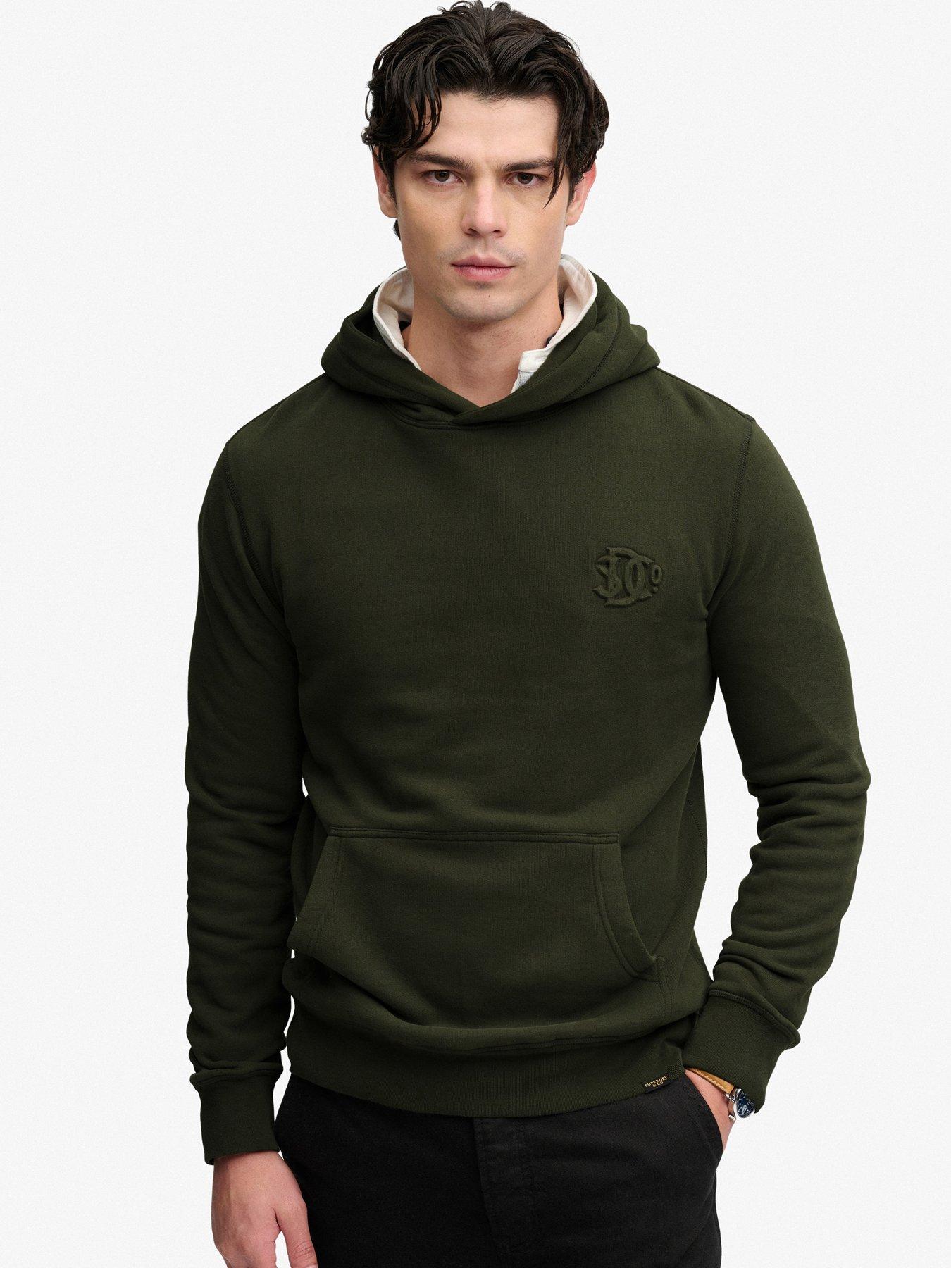 Image 1 of 7 of Superdry Superdry Company Logo Embossed Hoodie - Green