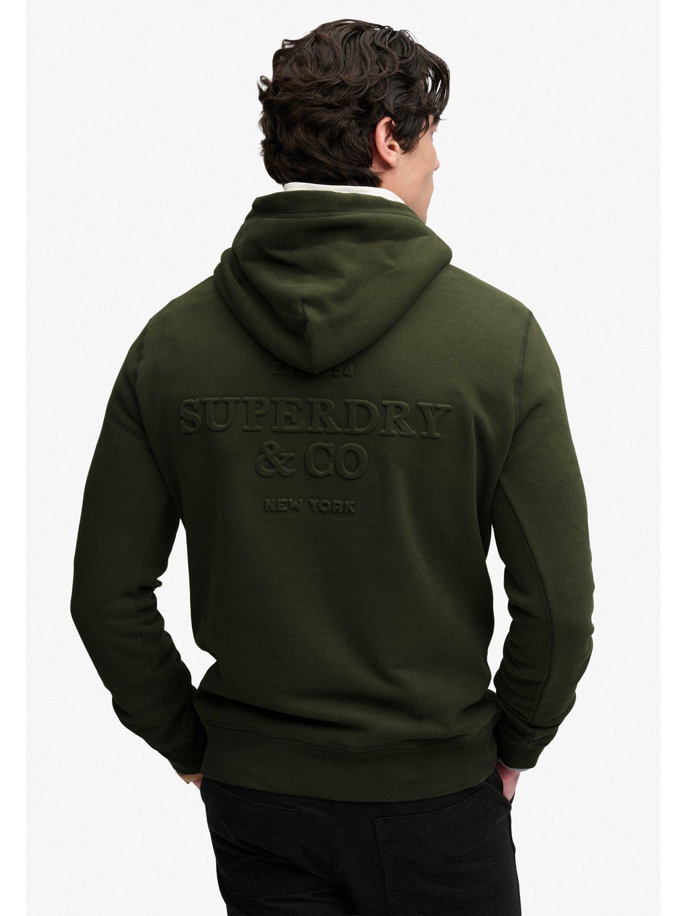 Image 2 of 7 of Superdry Superdry Company Logo Embossed Hoodie - Green