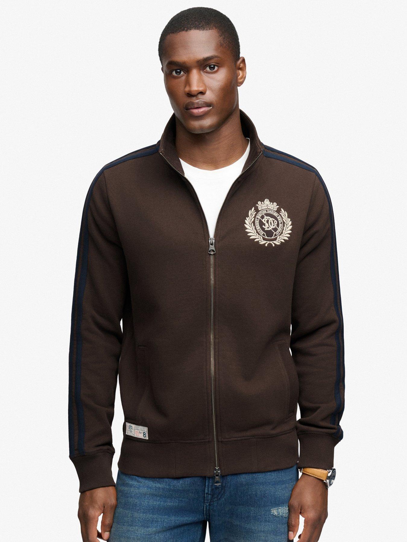 Image 1 of 5 of Superdry Superdry Essential Retro Track Top - Brown