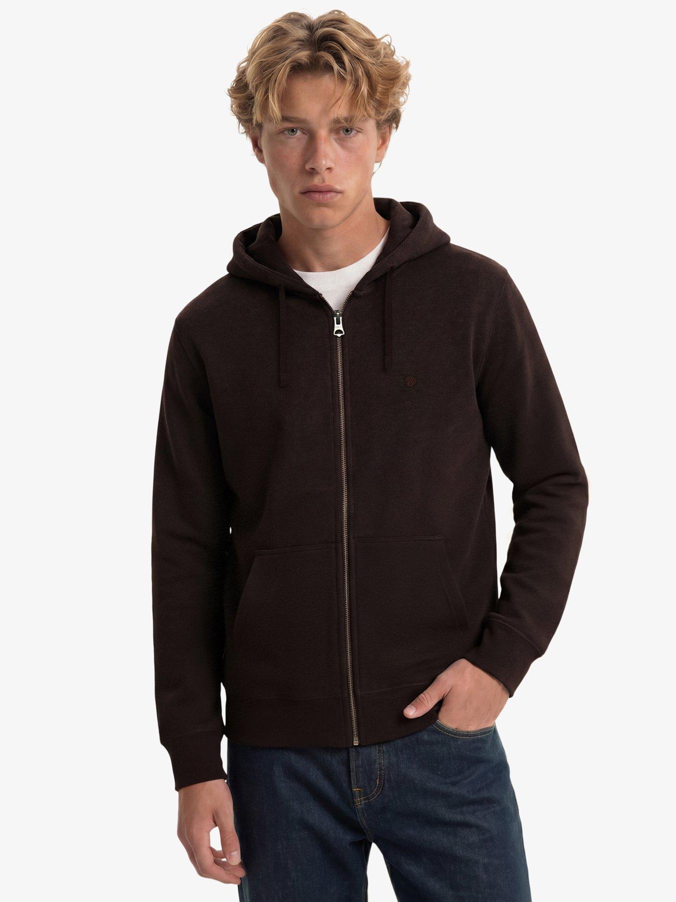 Image 1 of 7 of Superdry Essential Logo Zip Hoodie - Dark Red