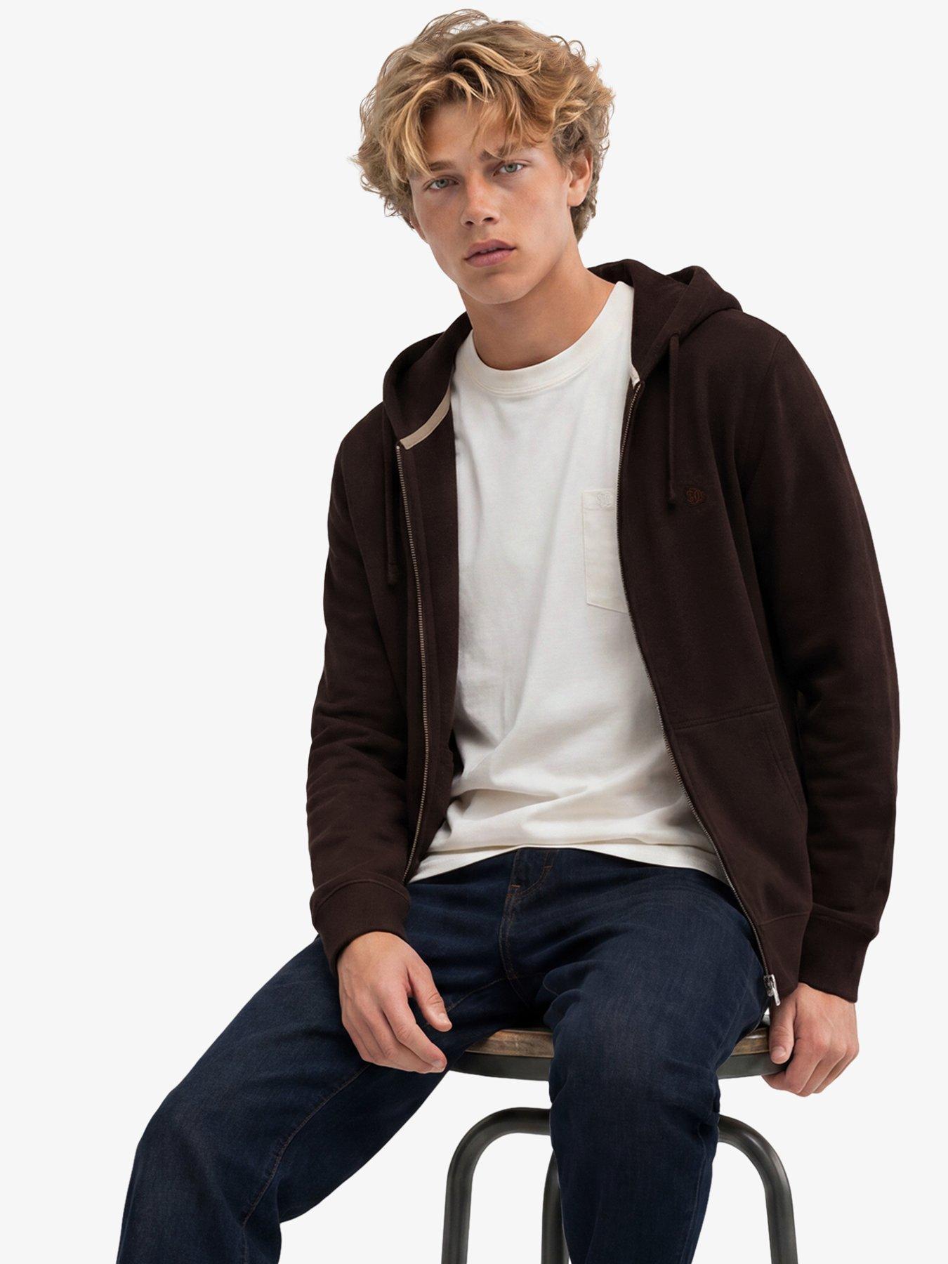 Image 4 of 7 of Superdry Essential Logo Zip Hoodie - Dark Red