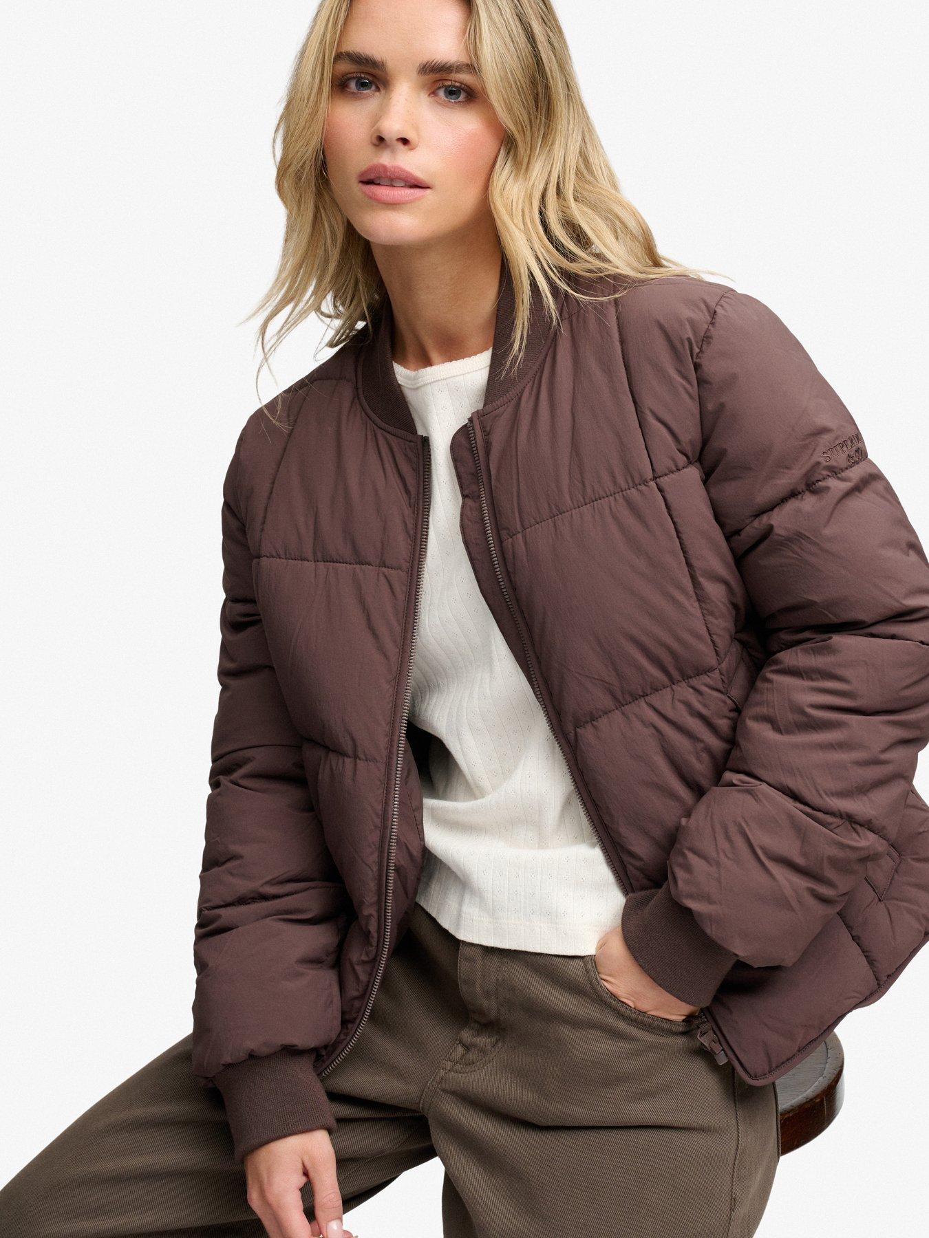 Image 4 of 7 of Superdry Superdry Large Box Quilt Liner Jacket - Brown