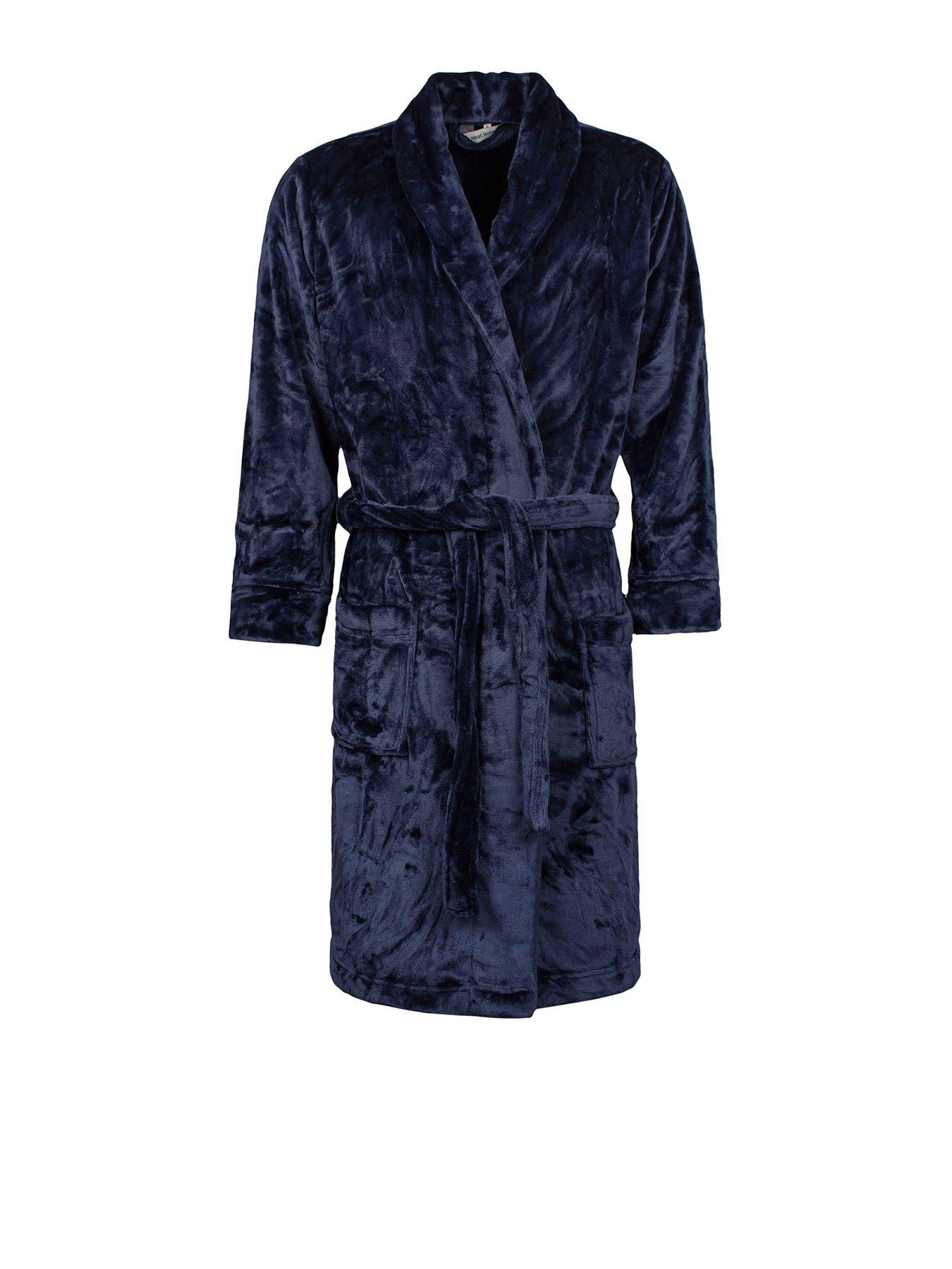 Image 1 of 1 of Heat Holders Mens Shawl Collar Dressing Gown - Navy