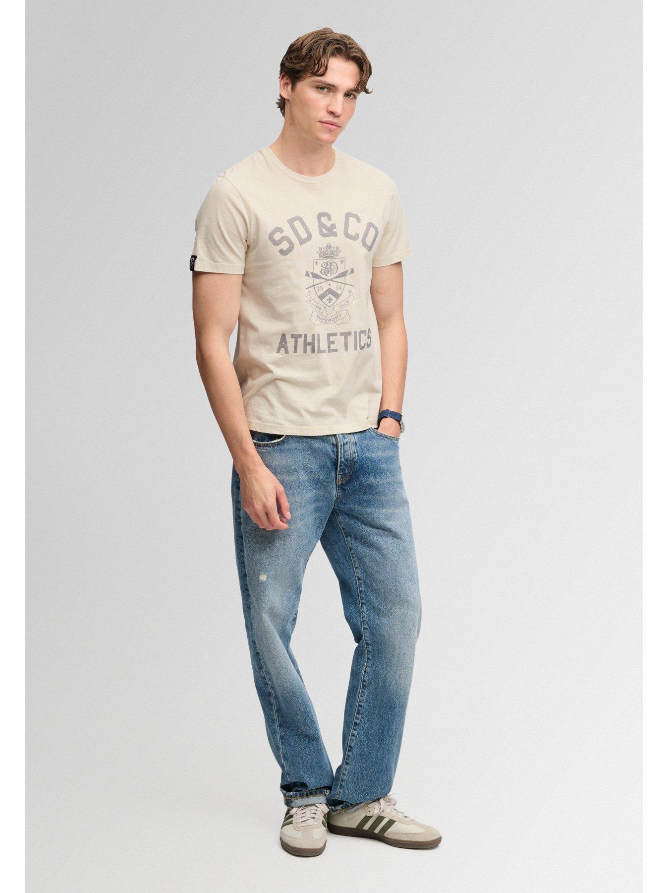 Image 3 of 6 of Superdry Superdry Gothic Varsity Tee - Beige