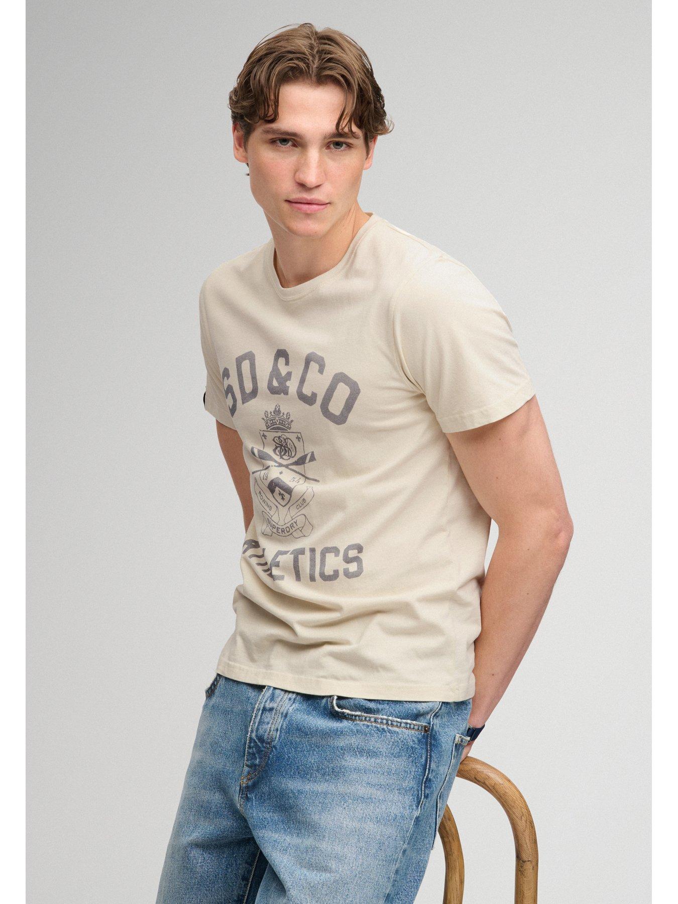 Image 4 of 6 of Superdry Superdry Gothic Varsity Tee - Beige