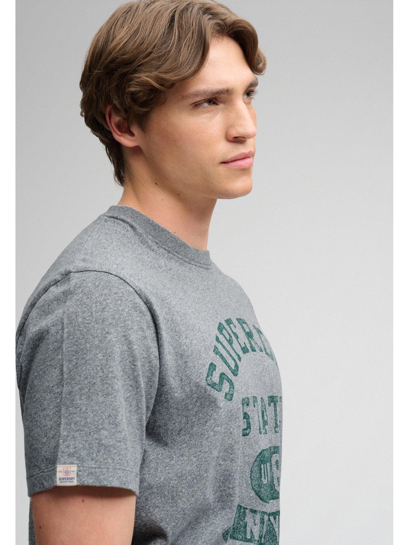 Image 5 of 7 of Superdry Mens Athletic Essentials Graphic Regular Fit T-Shirt - Grey