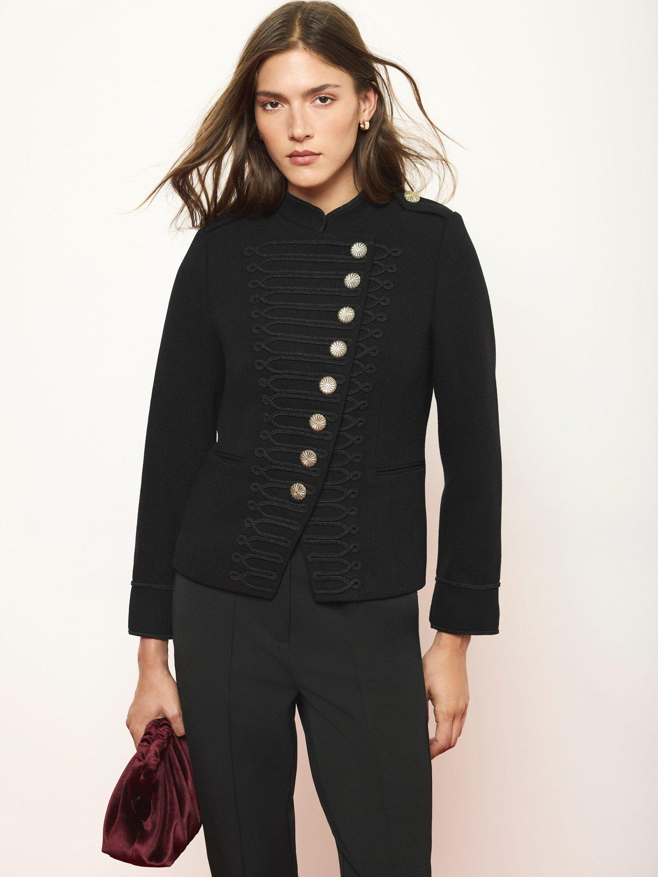 Image 1 of 6 of Mint Velvet Black Military Jacket
