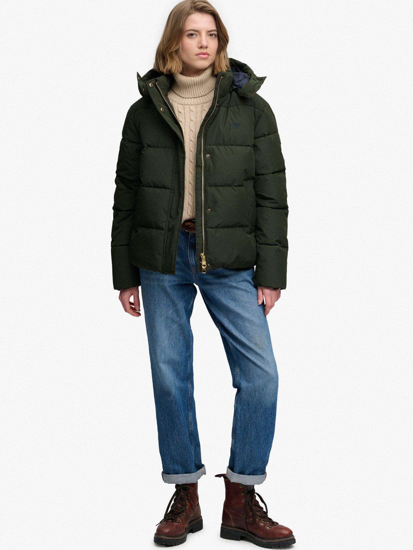 Image 3 of 7 of Superdry Superdry Premium Hood Puffer Jacket - Green