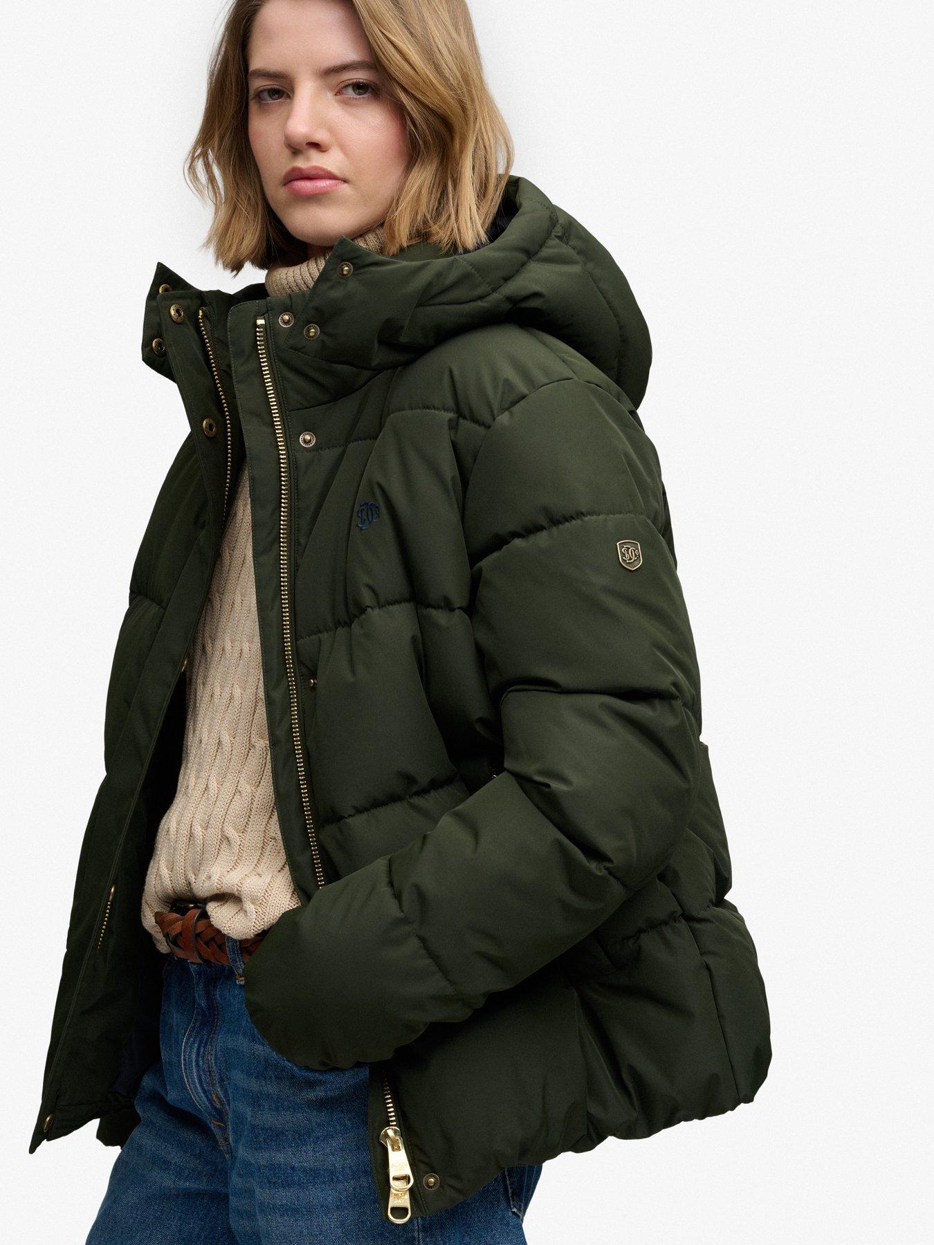 Image 4 of 7 of Superdry Superdry Premium Hood Puffer Jacket - Green