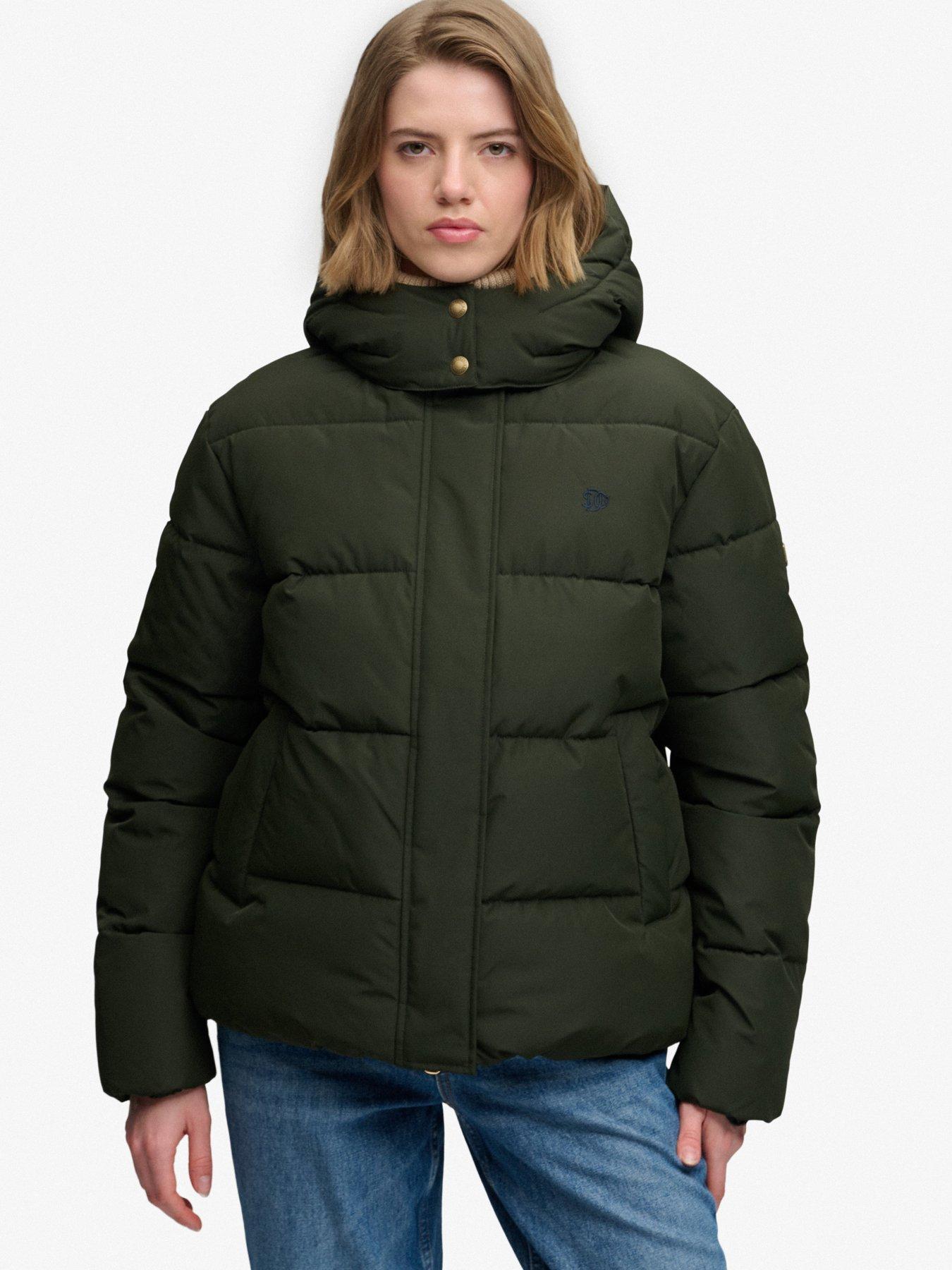 Image 5 of 7 of Superdry Superdry Premium Hood Puffer Jacket - Green