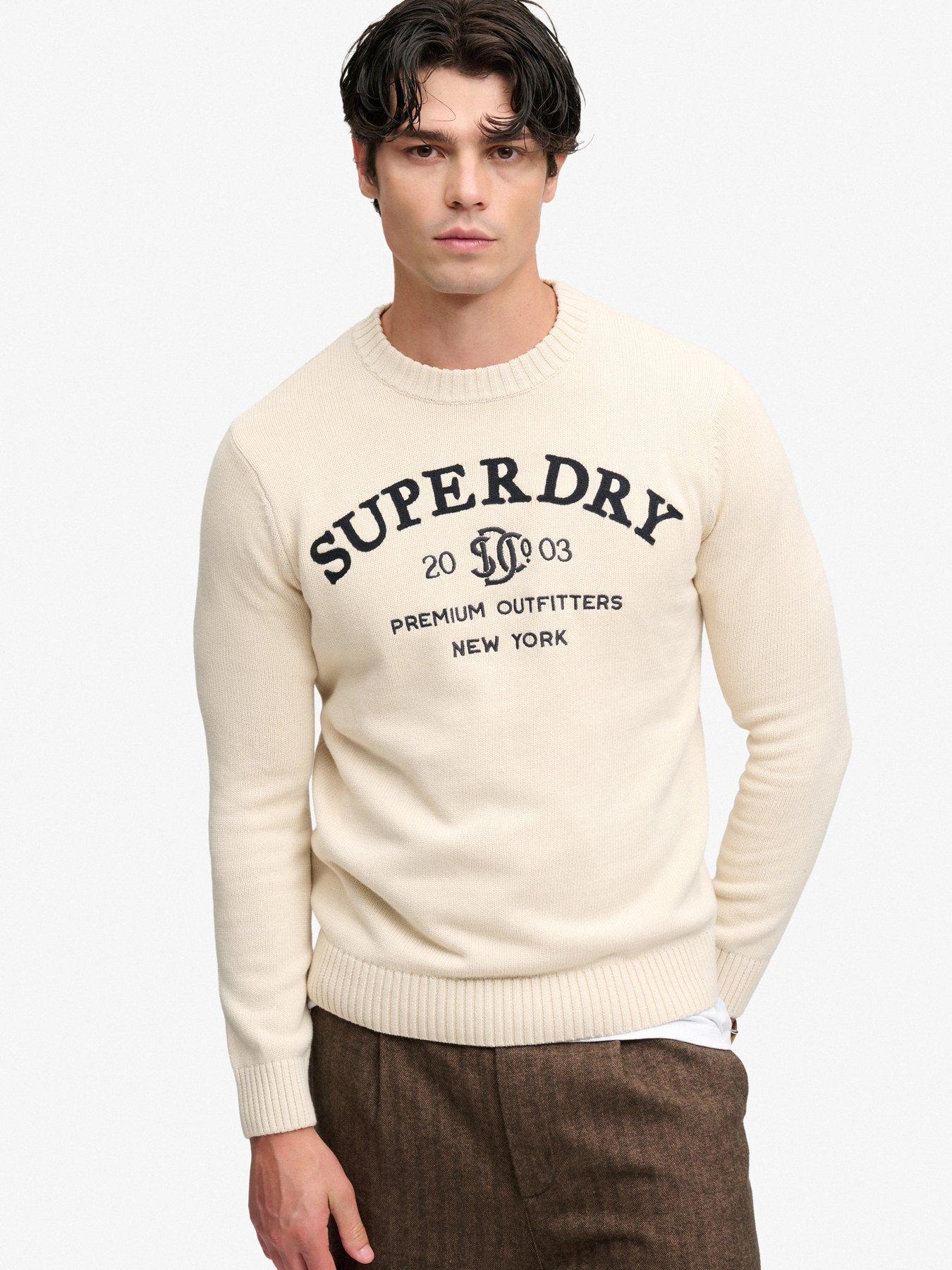 Image 1 of 7 of Superdry Mens Applique Graphic Regular Fit Jumper - Grey