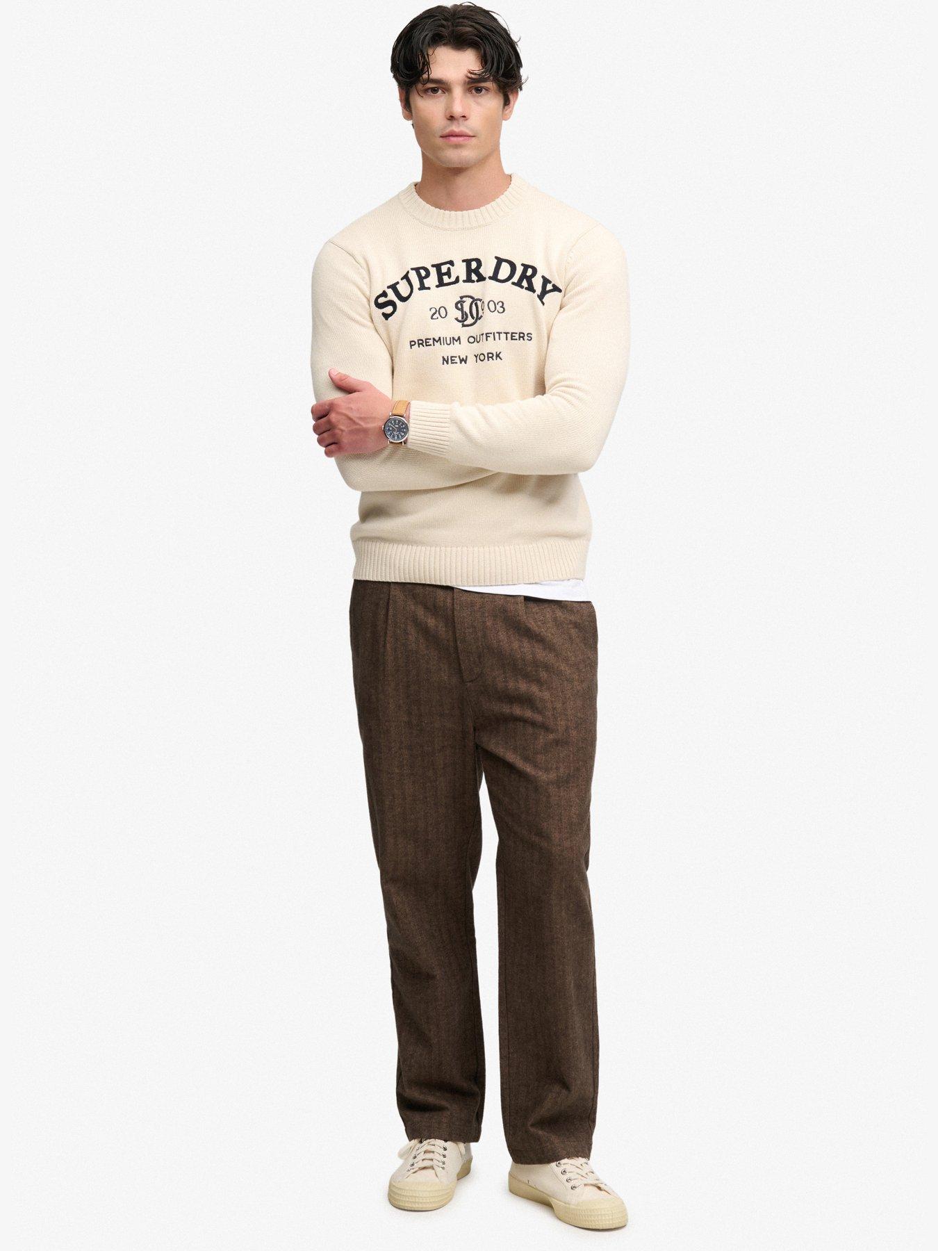 Image 3 of 7 of Superdry Mens Applique Graphic Regular Fit Jumper - Grey