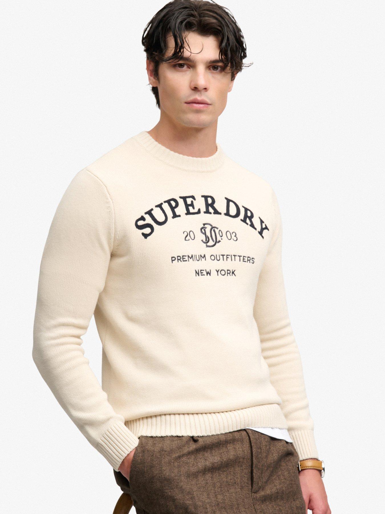 Image 4 of 7 of Superdry Mens Applique Graphic Regular Fit Jumper - Grey