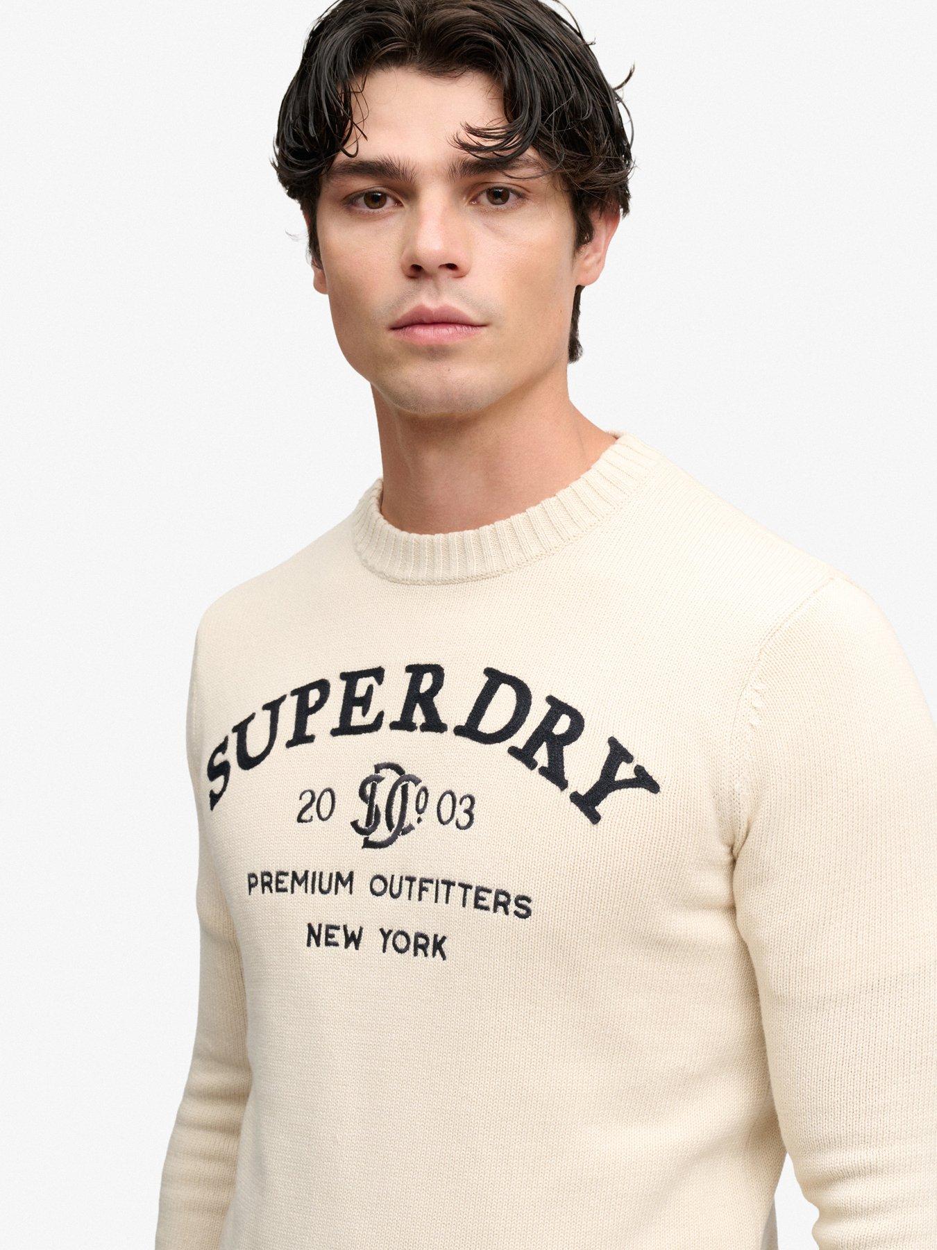 Image 5 of 7 of Superdry Mens Applique Graphic Regular Fit Jumper - Grey