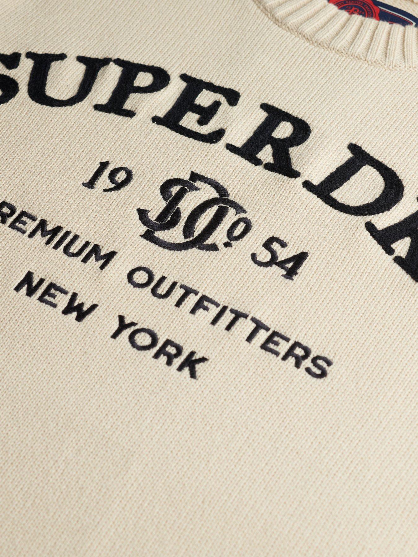 Image 6 of 7 of Superdry Mens Applique Graphic Regular Fit Jumper - Grey