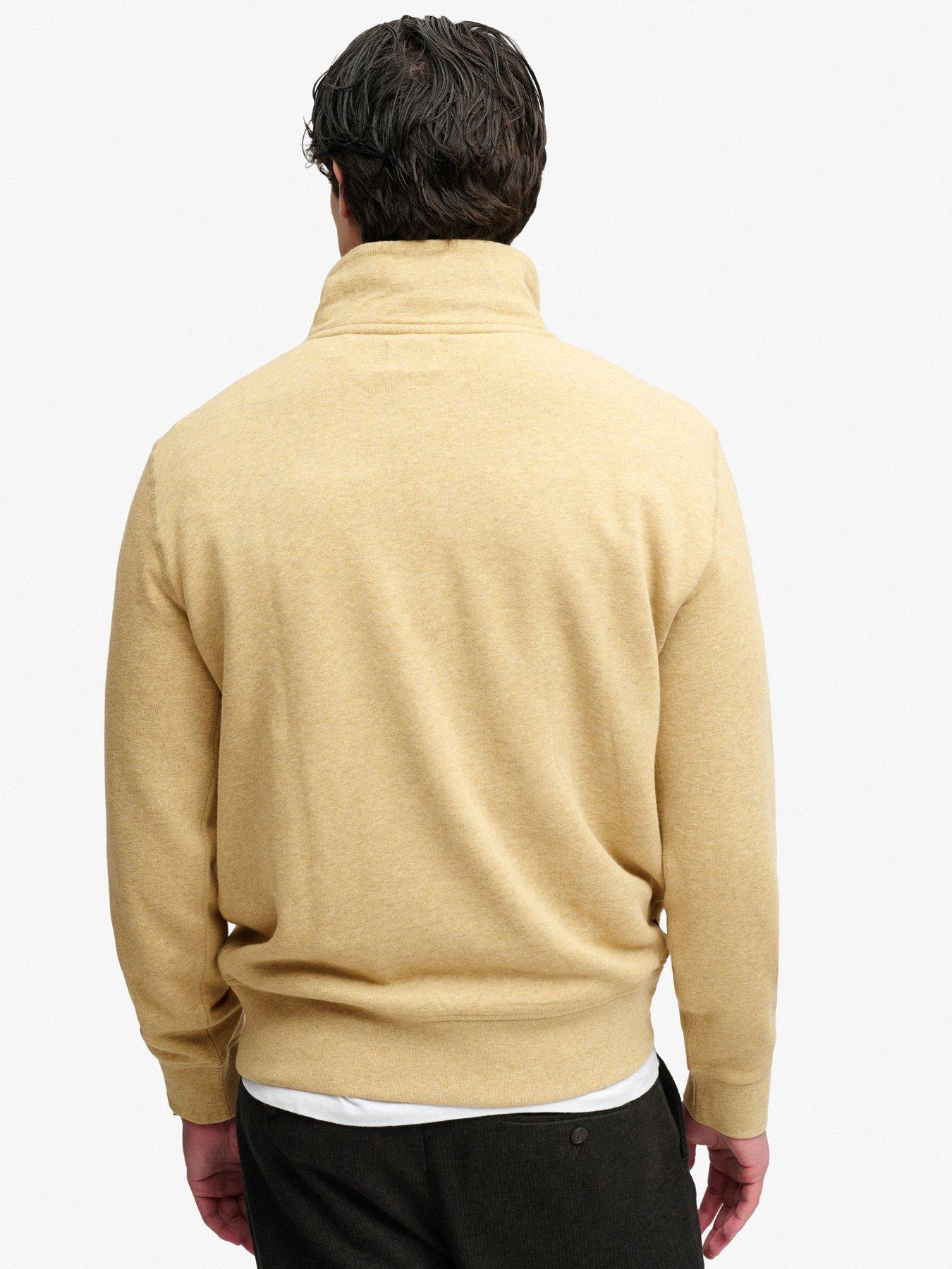 Image 2 of 6 of Superdry Mens Essential Serif Logo Half Zip Sweatshirt - Beige