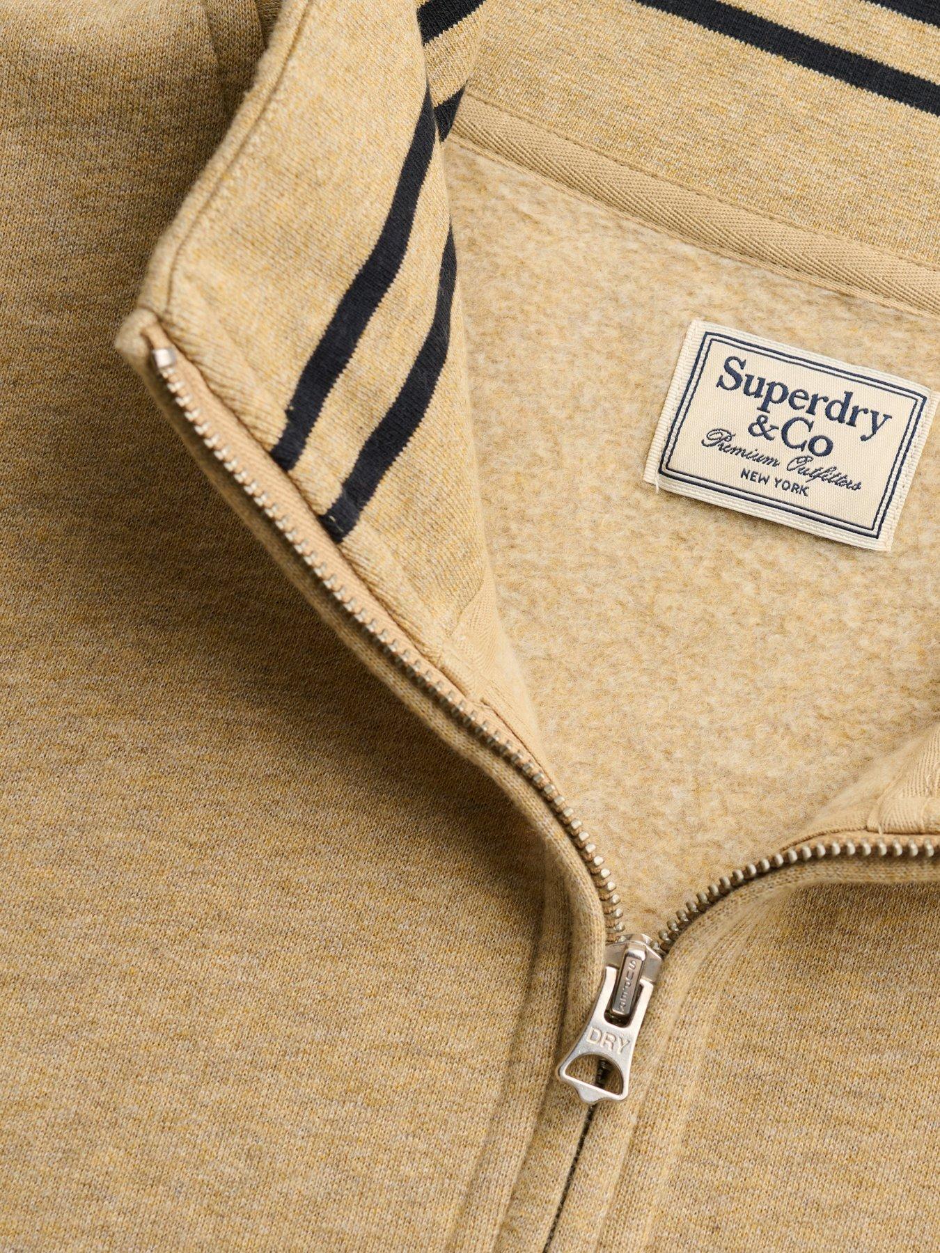 Image 6 of 6 of Superdry Mens Essential Serif Logo Half Zip Sweatshirt - Beige