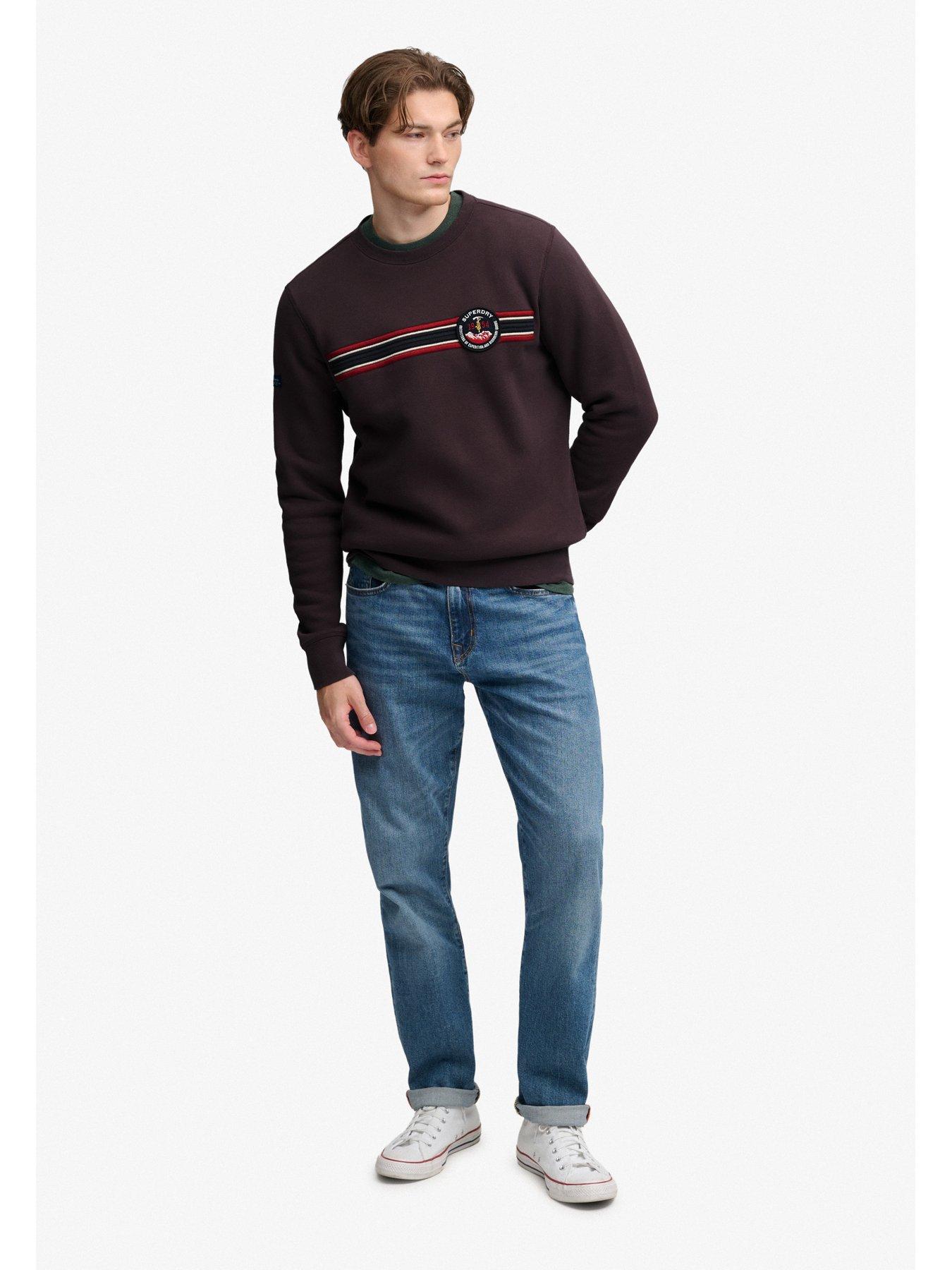 Image 3 of 7 of Superdry Outdoor Stripe Logo Relaxed Sweat - Brown