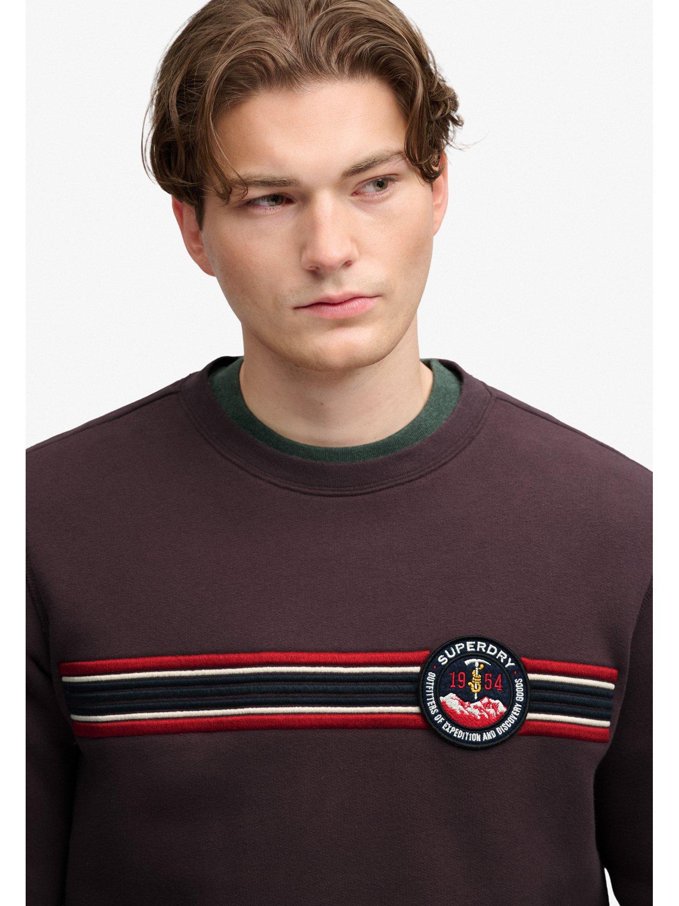 Image 4 of 7 of Superdry Outdoor Stripe Logo Relaxed Sweat - Brown