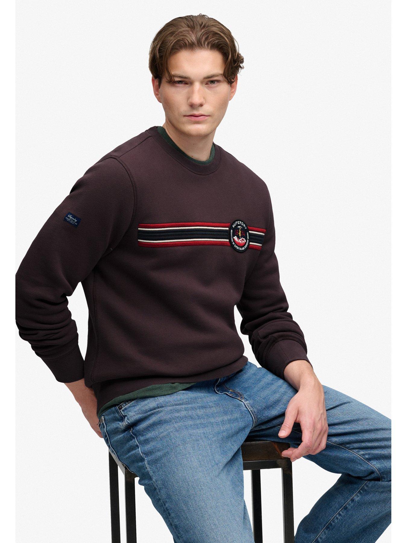 Image 5 of 7 of Superdry Outdoor Stripe Logo Relaxed Sweat - Brown