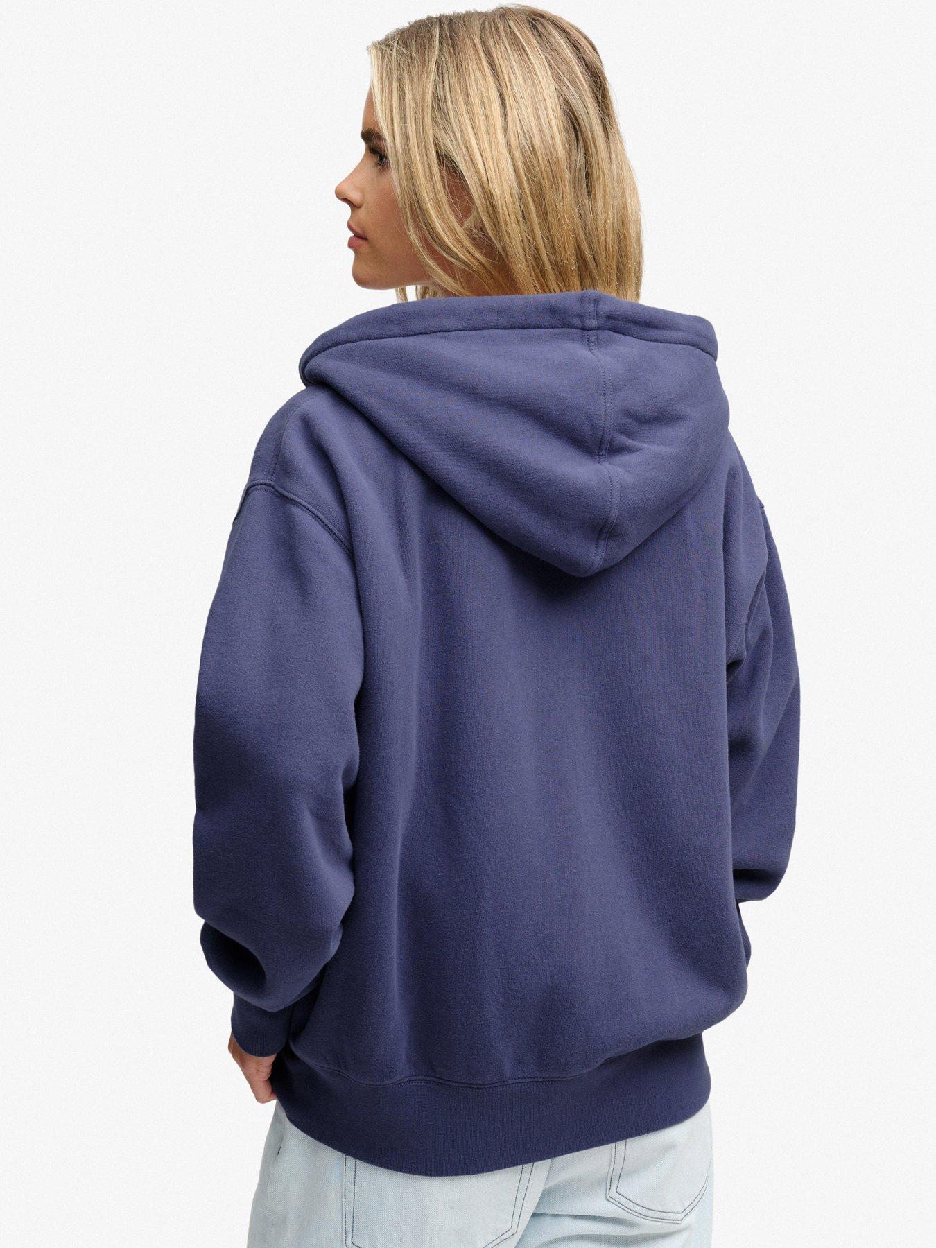 Image 2 of 5 of Superdry Womens Luxe Fur Lined Full Zip Hoodie - Navy