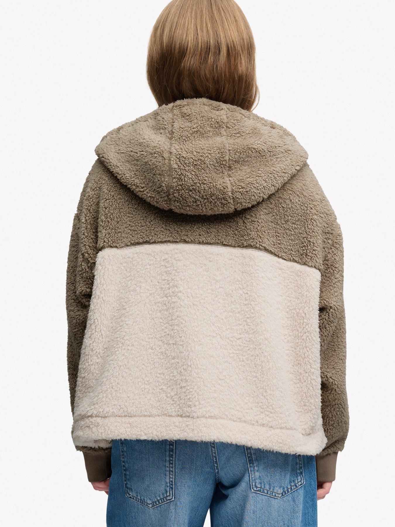 Image 2 of 7 of Superdry Womens Super Soft Relaxed Fit Zip Teddy Hoodie - Multi