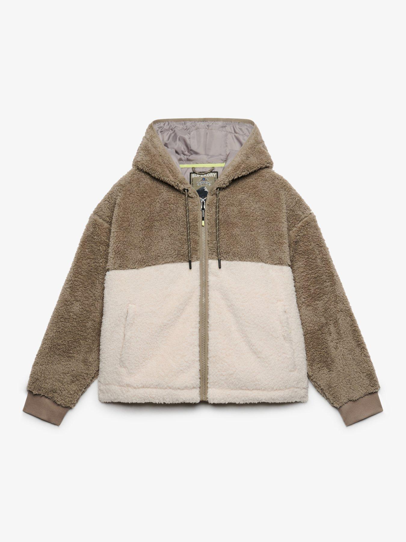 Image 7 of 7 of Superdry Womens Super Soft Relaxed Fit Zip Teddy Hoodie - Multi