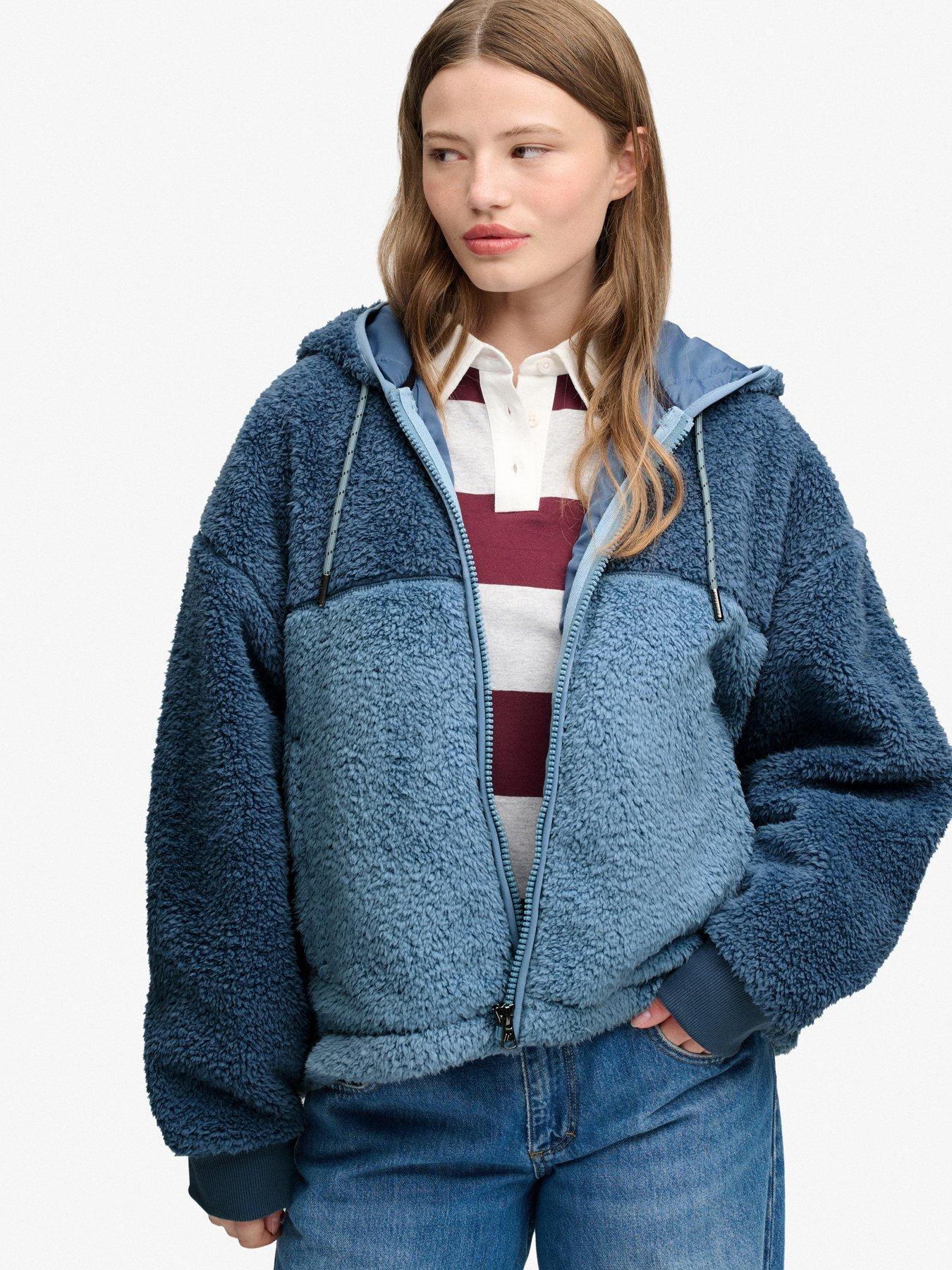 Image 1 of 6 of Superdry Super Soft Zip Hoodie - Blue