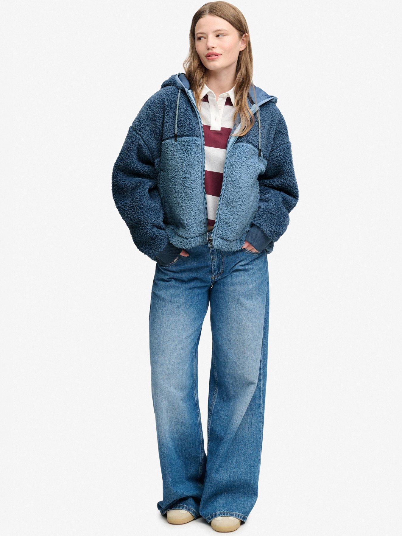 Image 3 of 6 of Superdry Super Soft Zip Hoodie - Blue