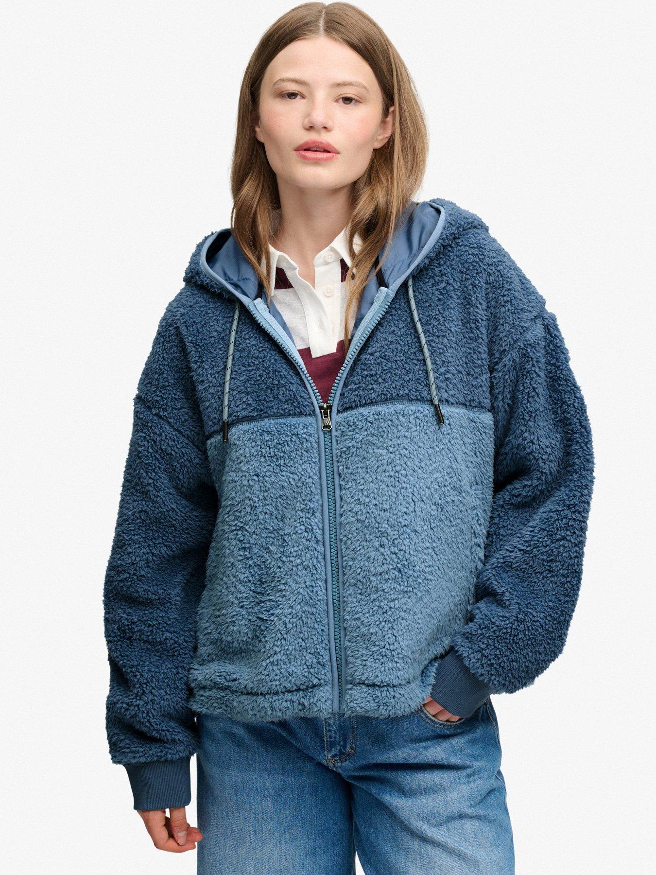 Image 5 of 6 of Superdry Super Soft Zip Hoodie - Blue