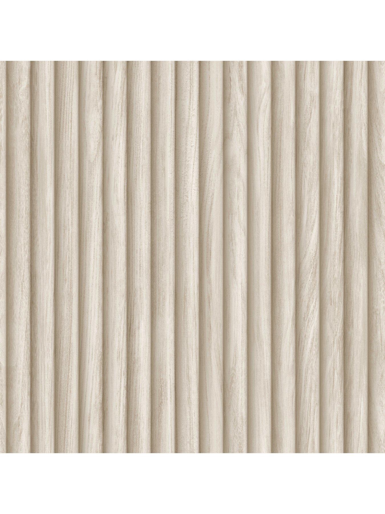 Image 4 of 5 of Fine Decor Brown Fluted Wood Wallpaper