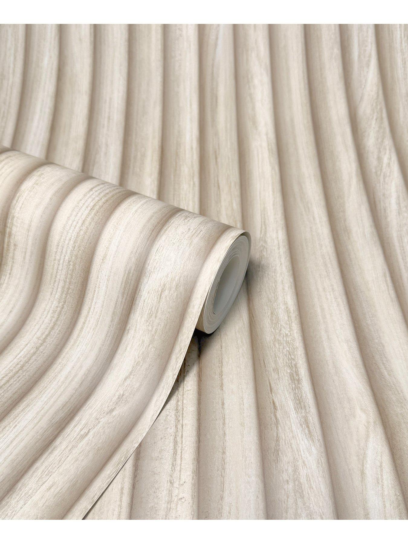 Image 5 of 5 of Fine Decor Brown Fluted Wood Wallpaper