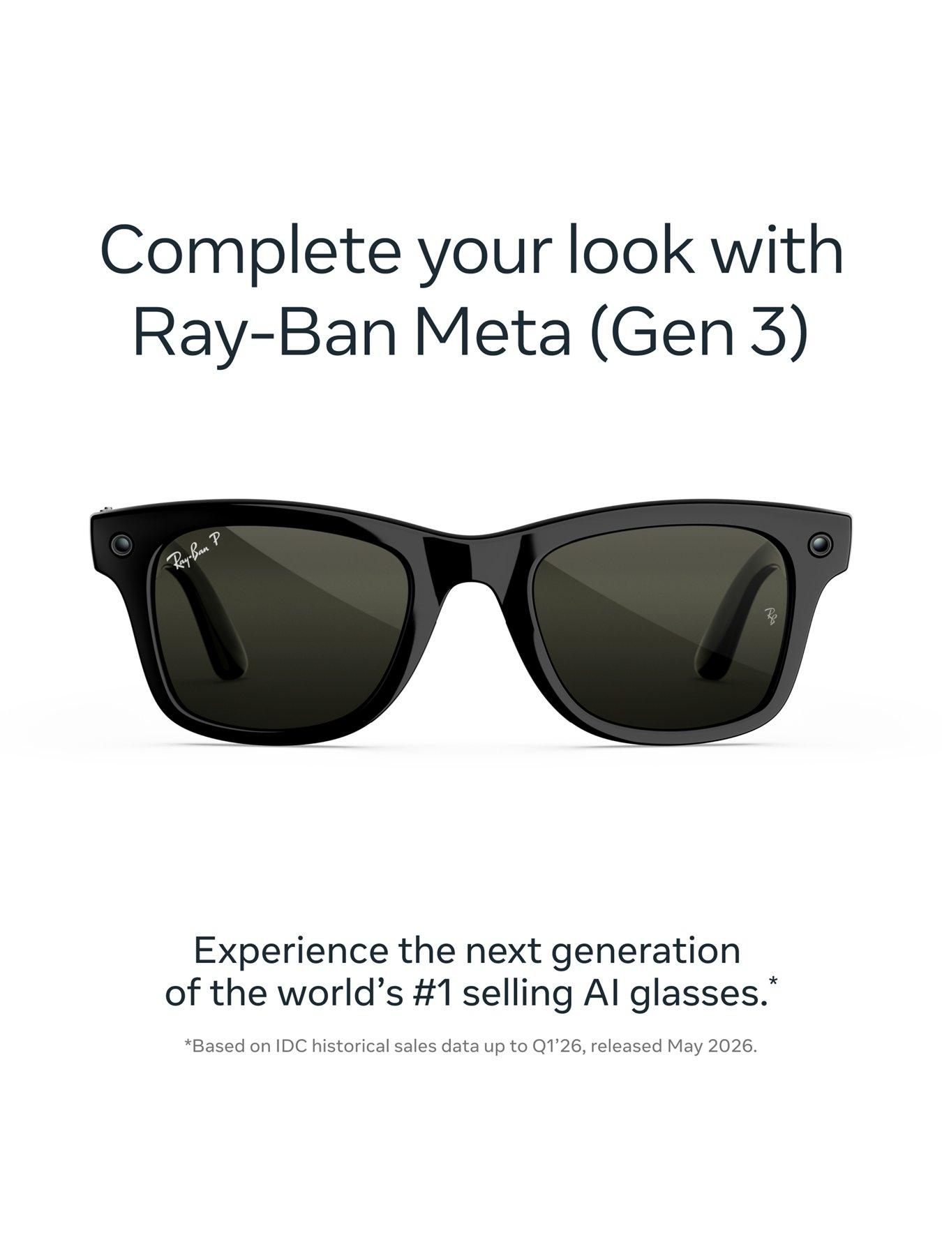 Image 2 of 8 of Ray-Ban Meta Wayfarer (Gen 3) -&nbsp;Shiny Black, Polarised Green Lenses