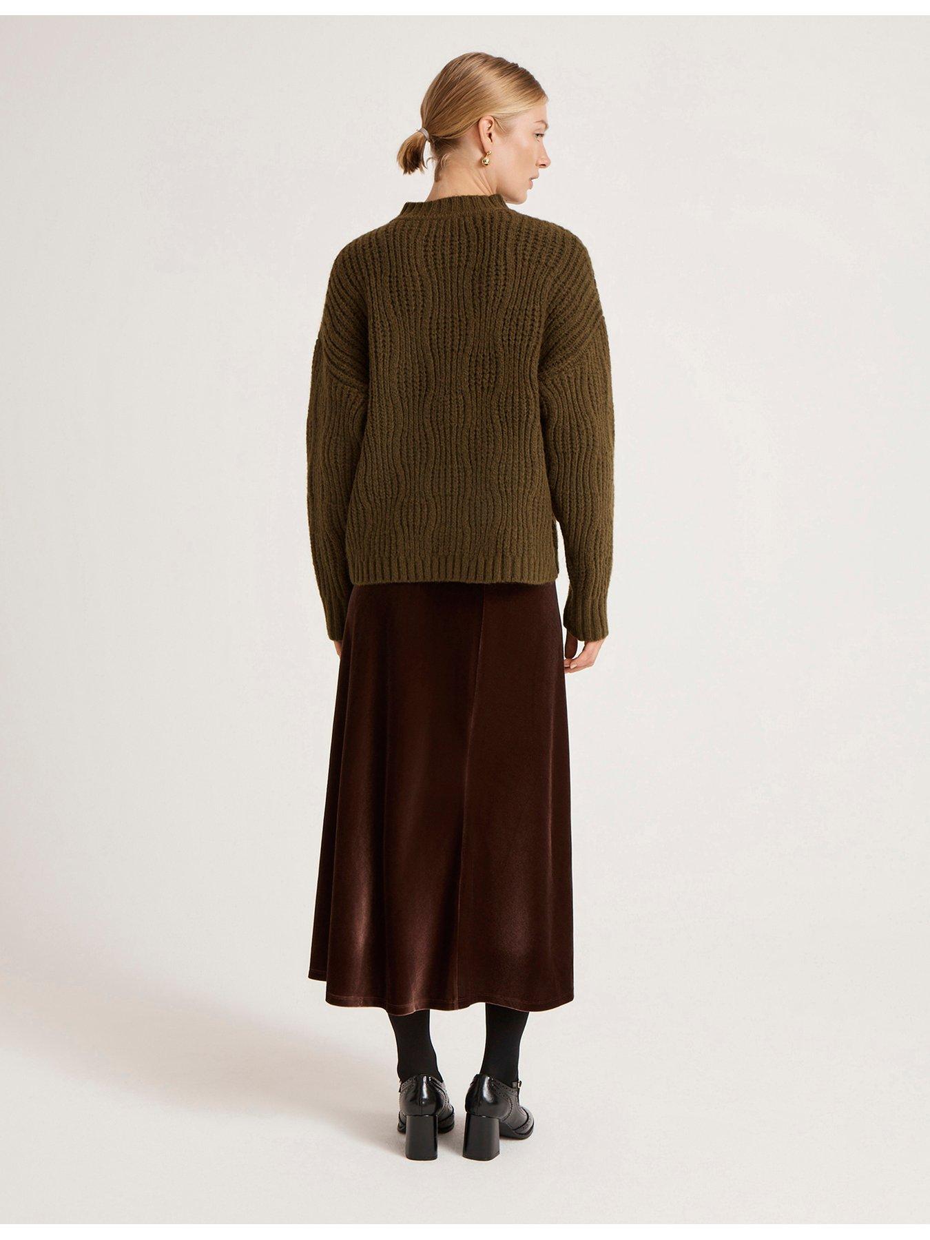 Image 2 of 4 of Finery Knitwear Khaki Ailsa Cardigan