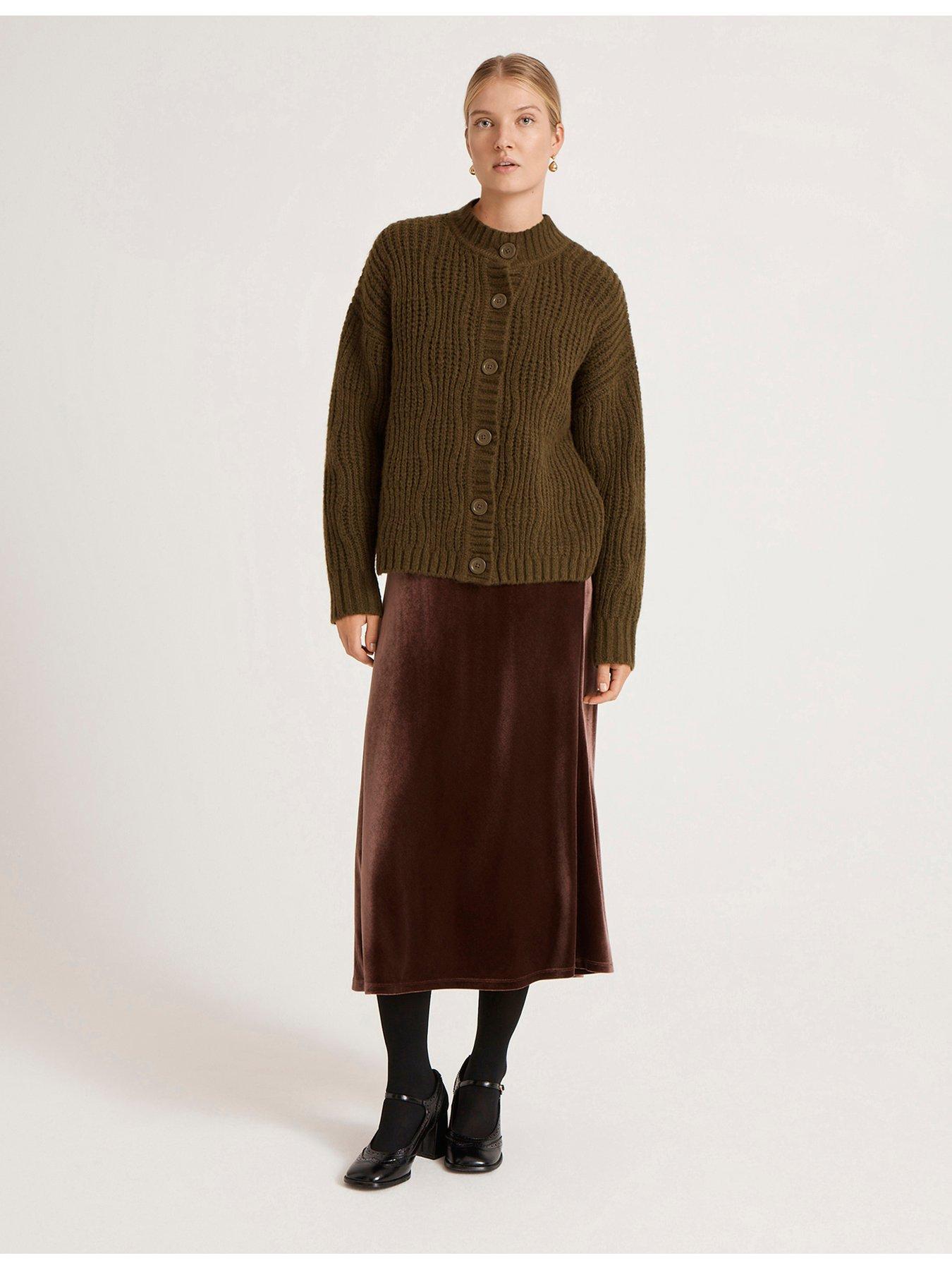 Image 3 of 4 of Finery Knitwear Khaki Ailsa Cardigan