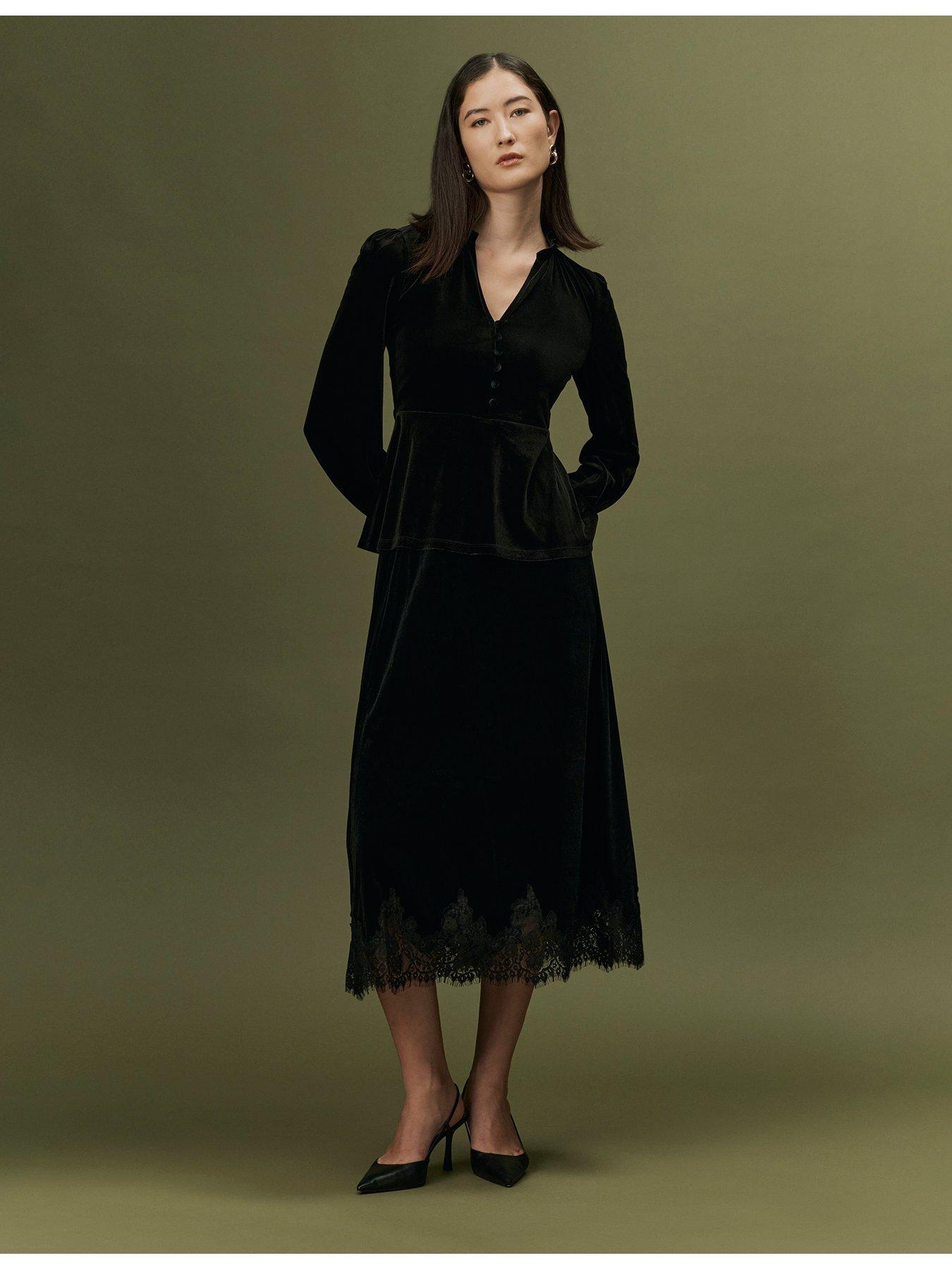 Image 5 of 7 of Ghost Womens Orla V-Neck Button Front Top - Black