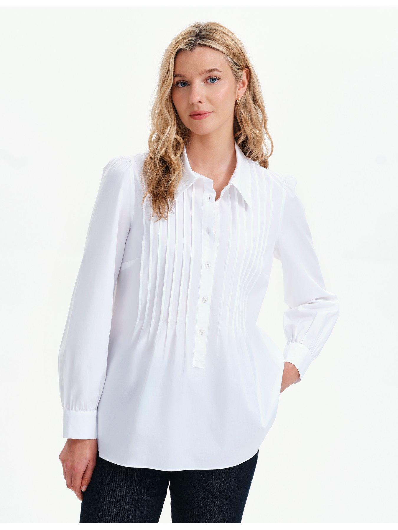 Image 1 of 7 of Finery Cotton White Mimi Shirt