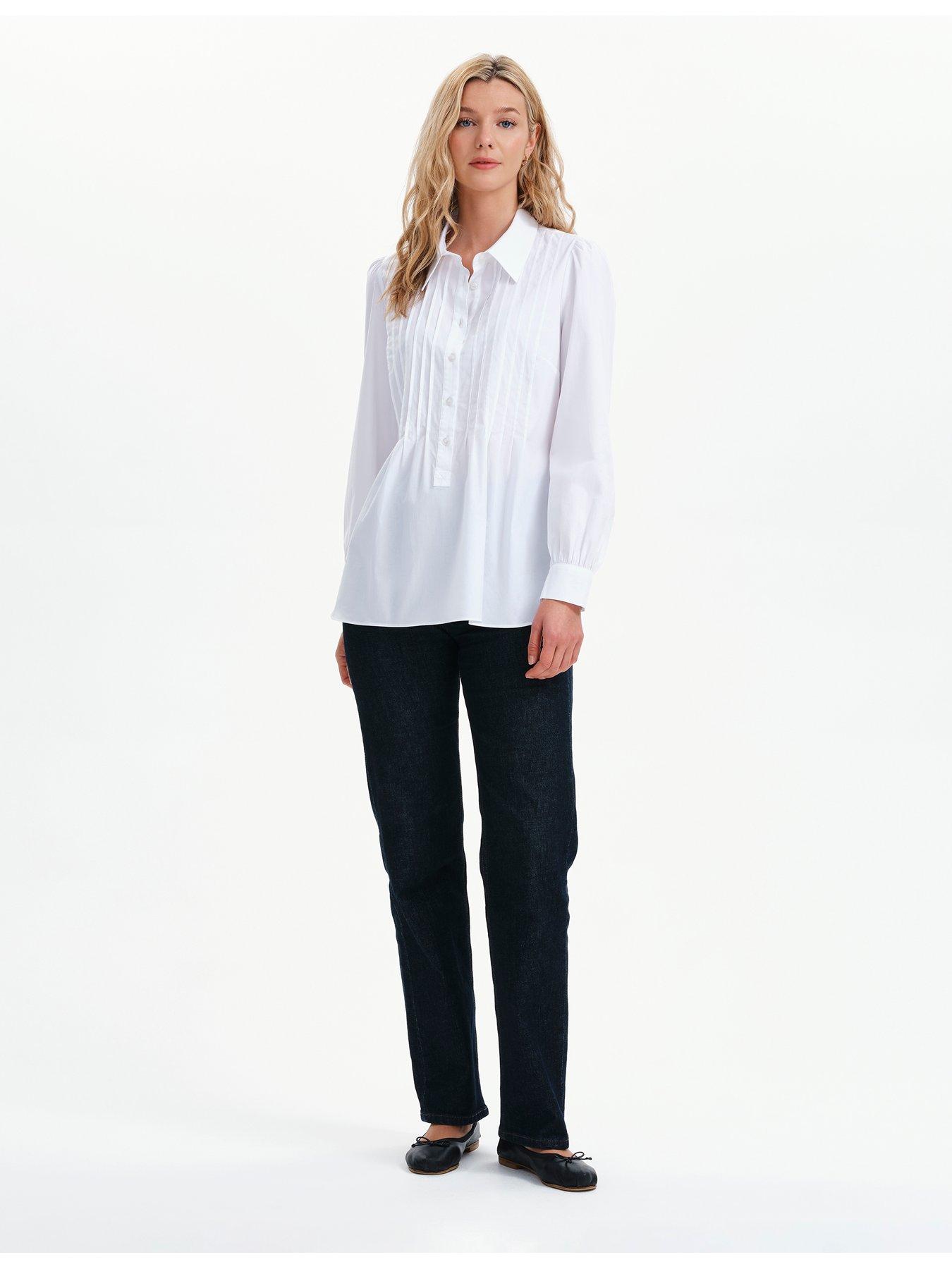 Image 4 of 7 of Finery Cotton White Mimi Shirt