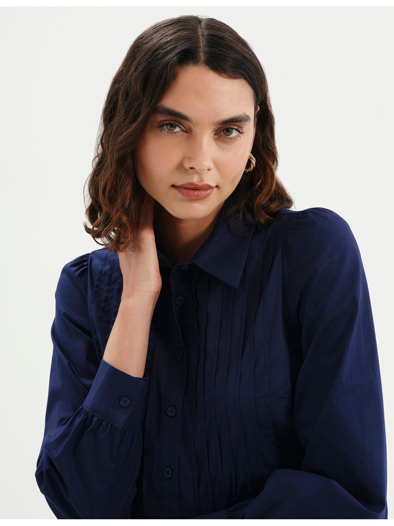 Image 5 of 7 of Finery Cotton Navy Mimi Shirt