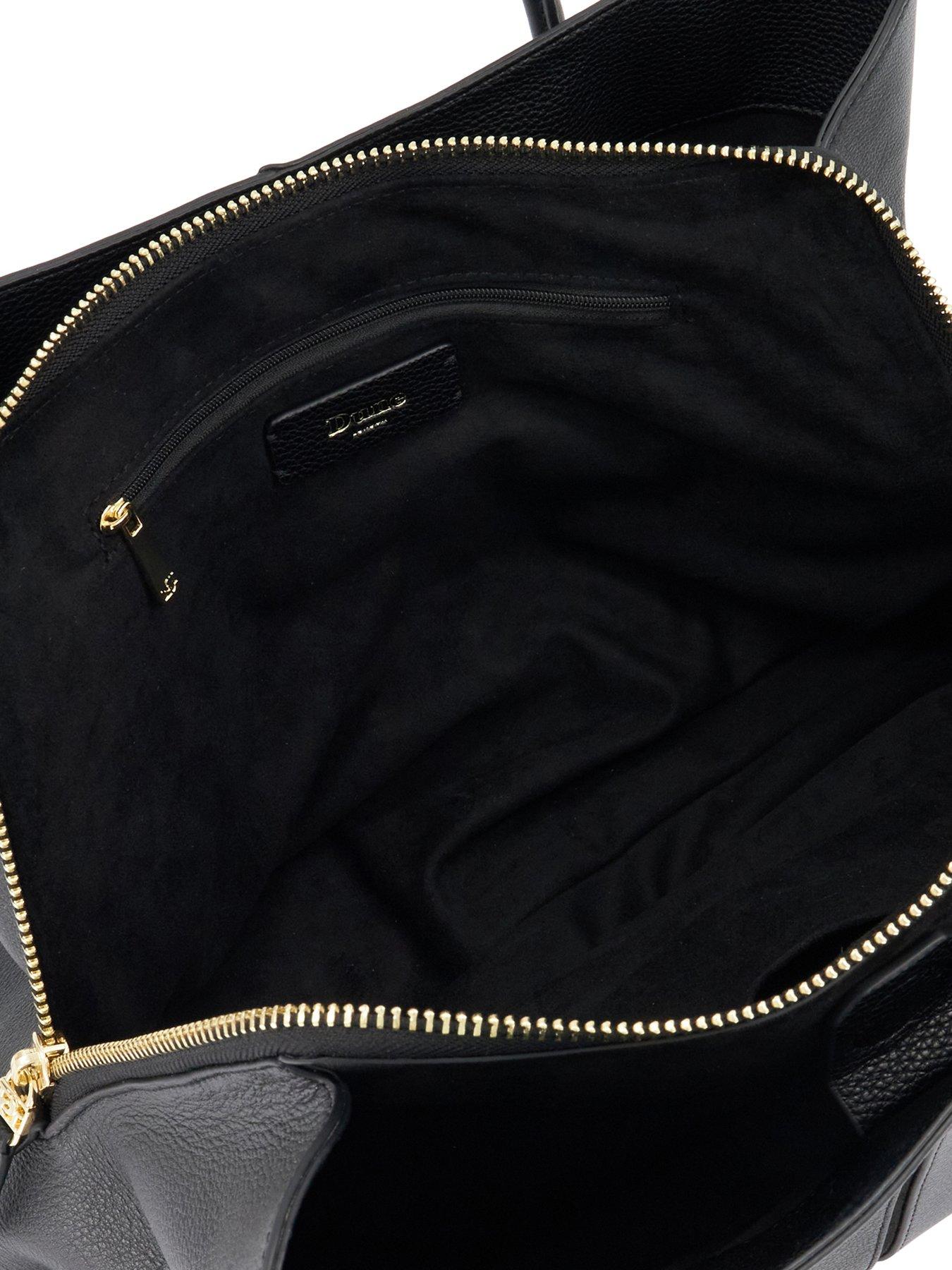 Image 4 of 6 of Dune London Womens Deserving Leather Shoulder Bag - Black