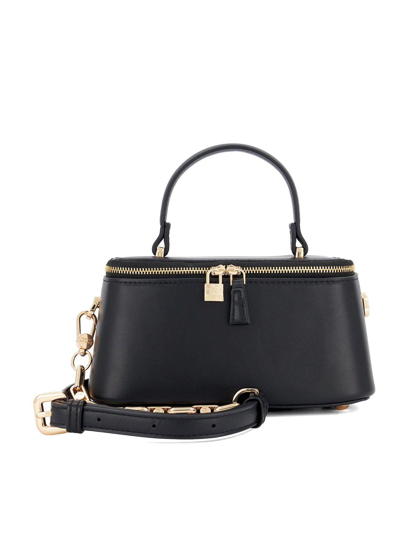 Image 1 of 4 of Dune London Womens Successful Leather Structured Mini Vanity Bag - Black