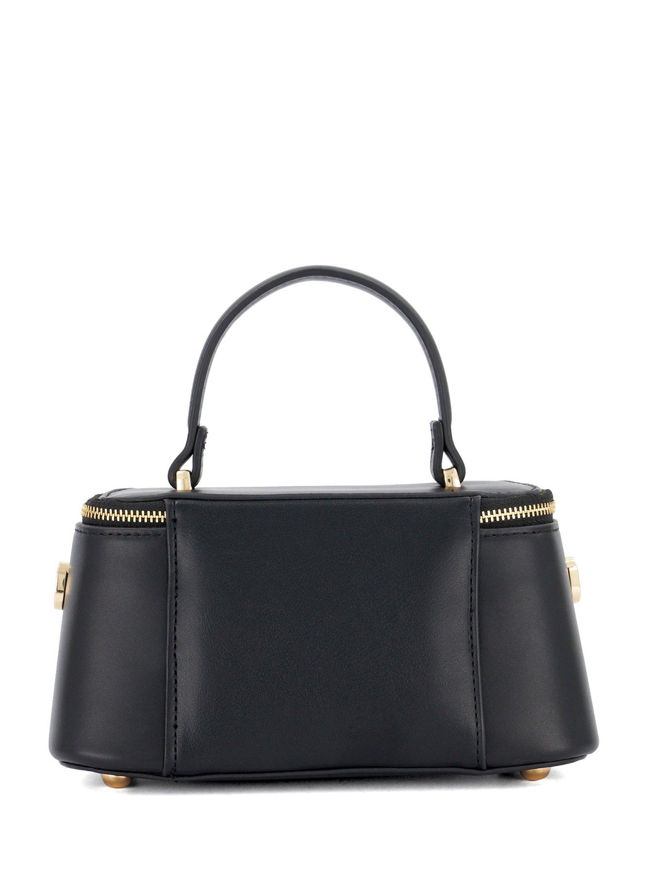 Image 2 of 4 of Dune London Womens Successful Leather Structured Mini Vanity Bag - Black