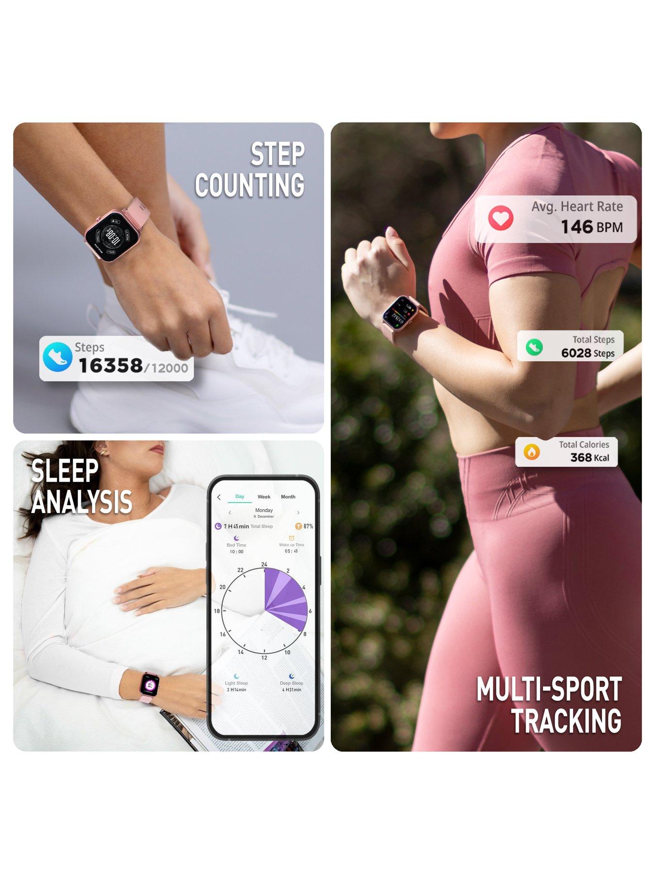 Image 2 of 6 of Reflex Active Womens Series 17 Make &amp; Receive Calls GPS Smart Watch - Pink