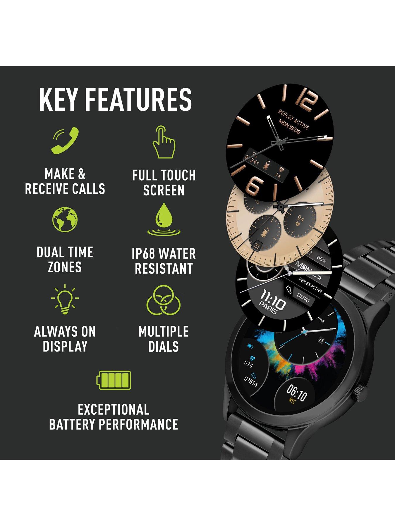 Image 2 of 7 of Reflex Active Unisex Series 31 AMOLED Smart Calling Smart Watch - Black