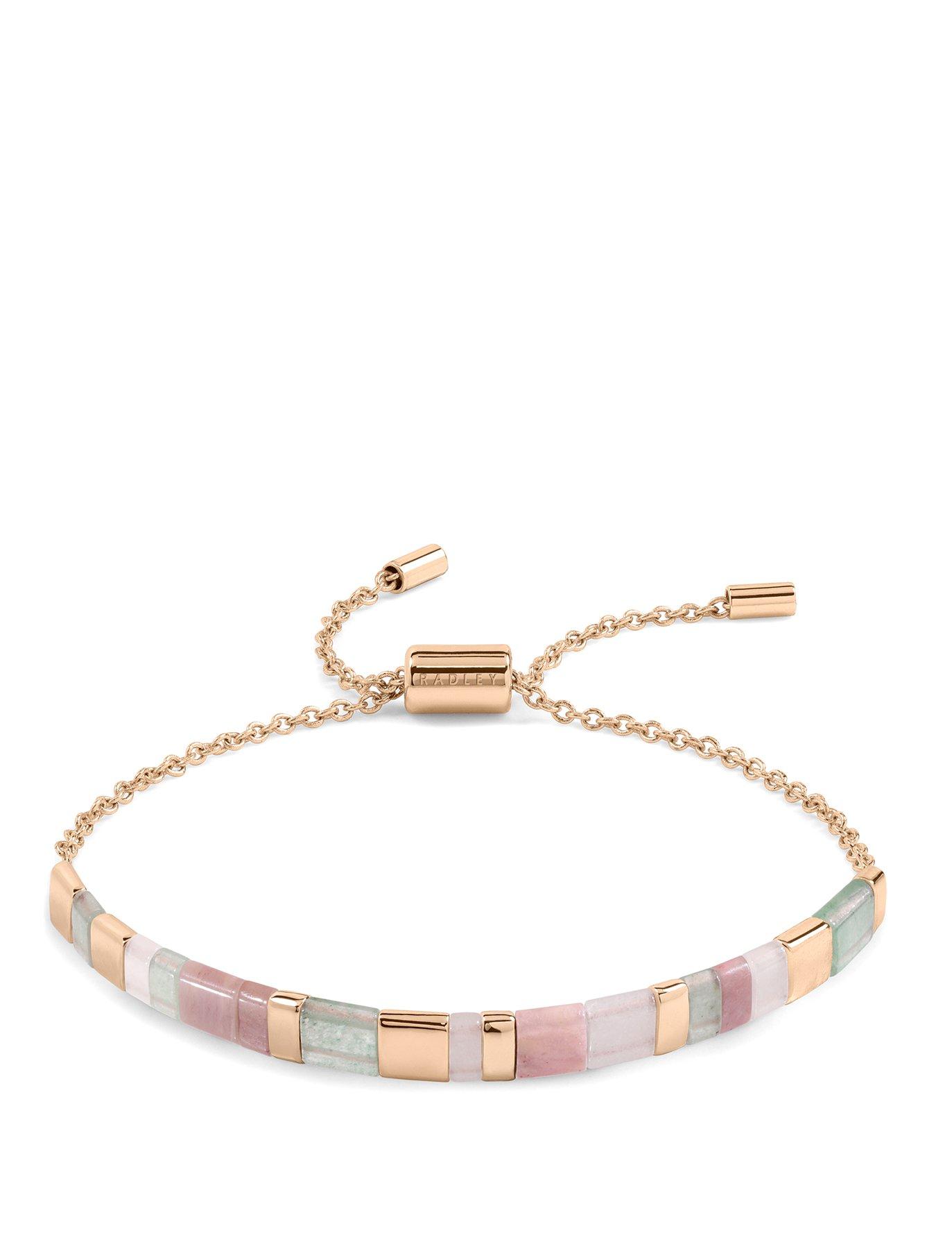 Image 1 of 4 of Radley Womens Adjustable Semi-Precious Stone Friendship Bracelet - 18ct Rose Gold